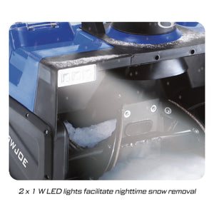 Two 1-watt LED lights facilitate nighttime snow removal.