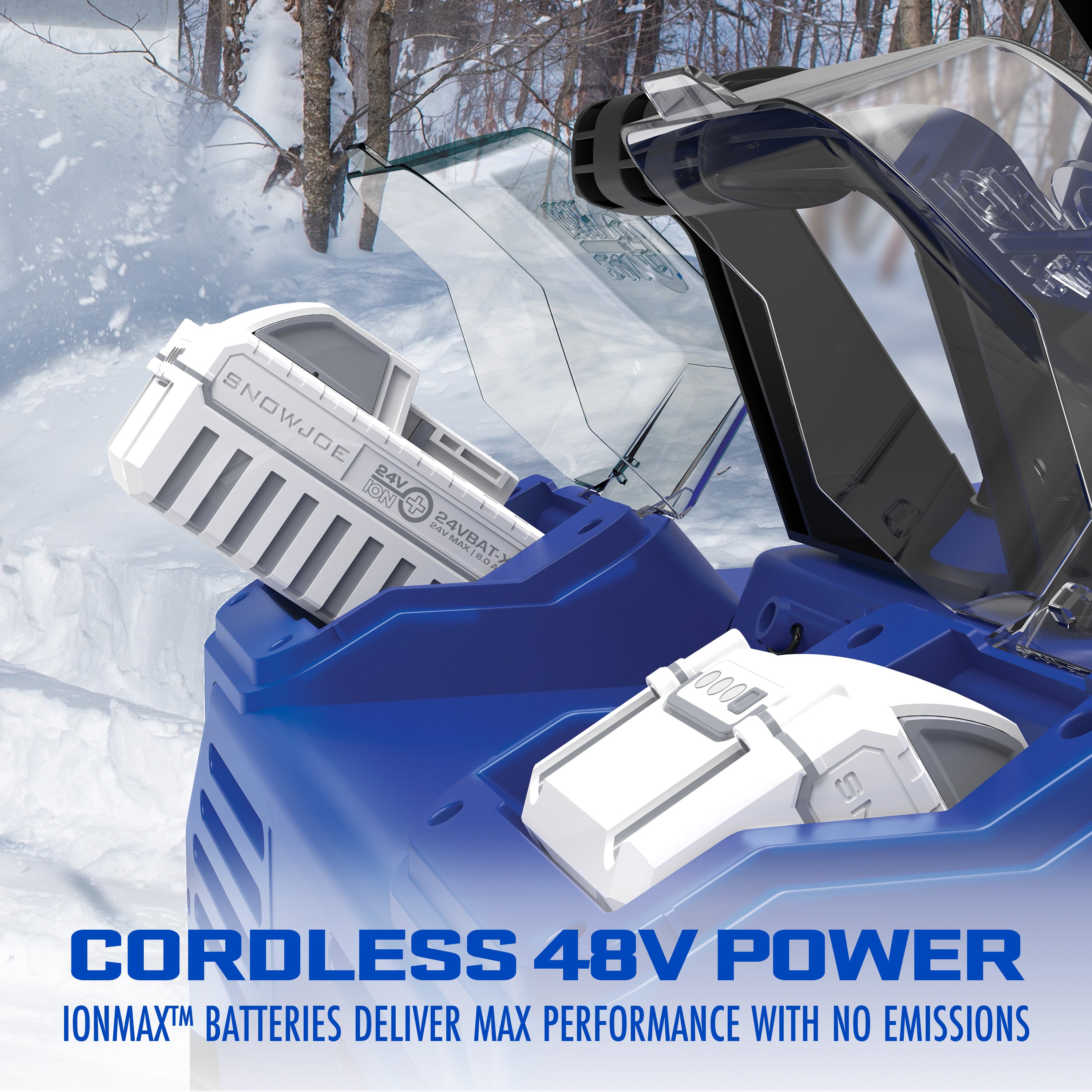 Snow Joe 24V-X2-SB22 48-Volt* MAX IONMAX Cordless Single-Stage Snow Blower Kit | 22-Inch | Brushless 1600W Motor | W/ 2 x 8.0-Ah High Performance Batteries + High Speed Dual Port Charger