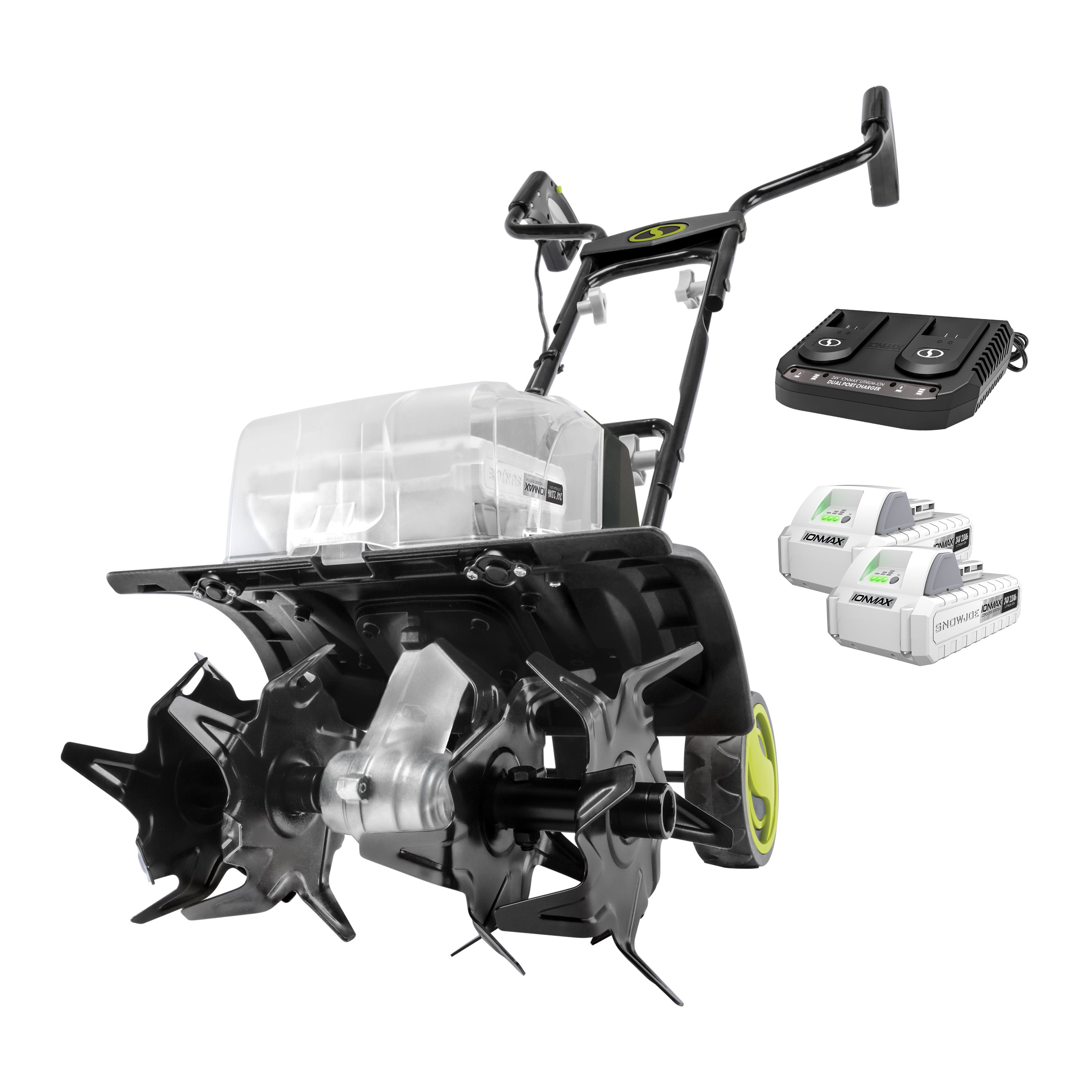 Sun Joe 24V-X2-TLR14 48-Volt* IONMAX Cordless Garden Tiller/Cultivator Kit | W/ 2 x 2.0-Ah Batteries + Dual Port Charger
