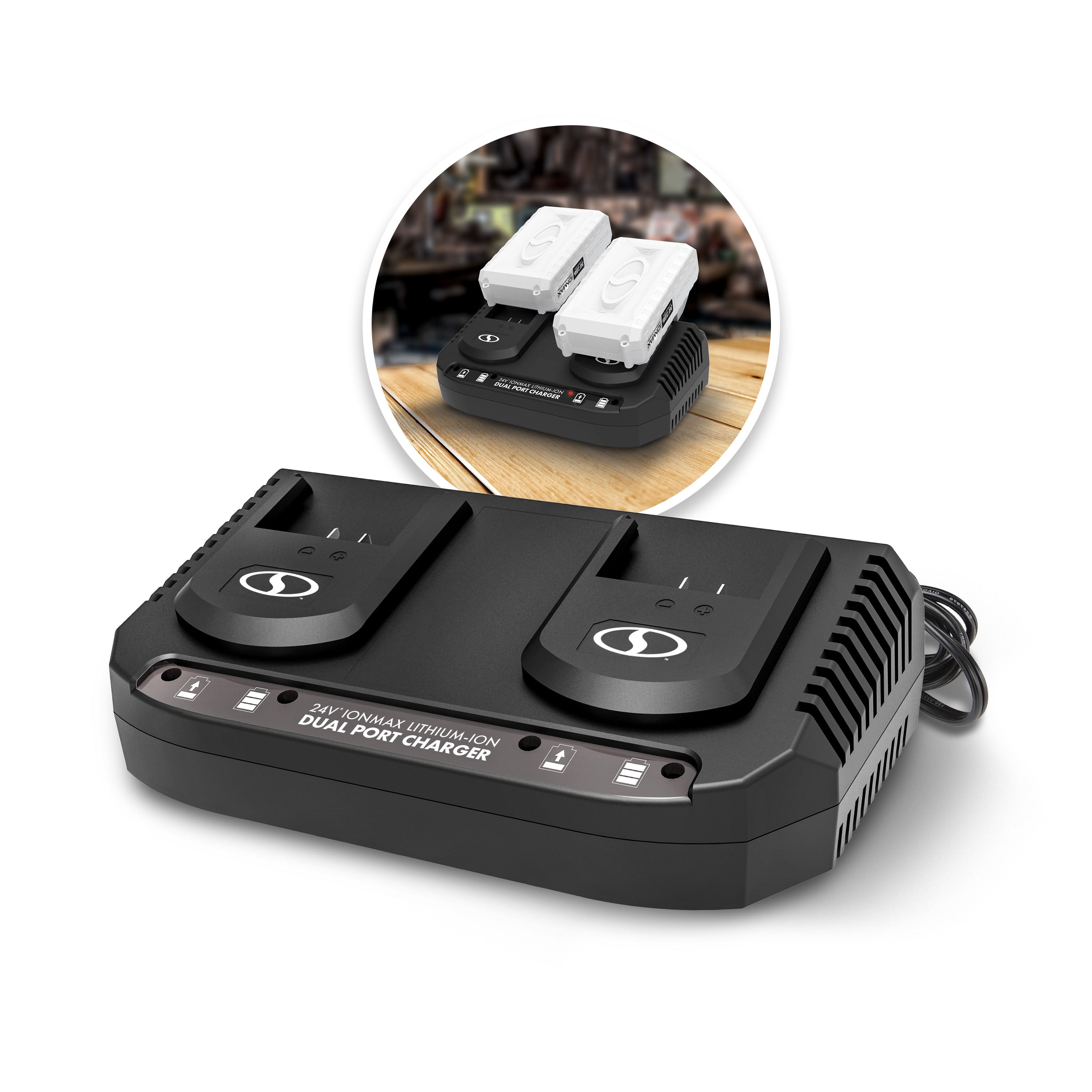 Snow Joe + Sun Joe CERTIFIED AUTHENTIC 24VCHRG-DPC IONMAX Dual Port Quick Charge Docking Station