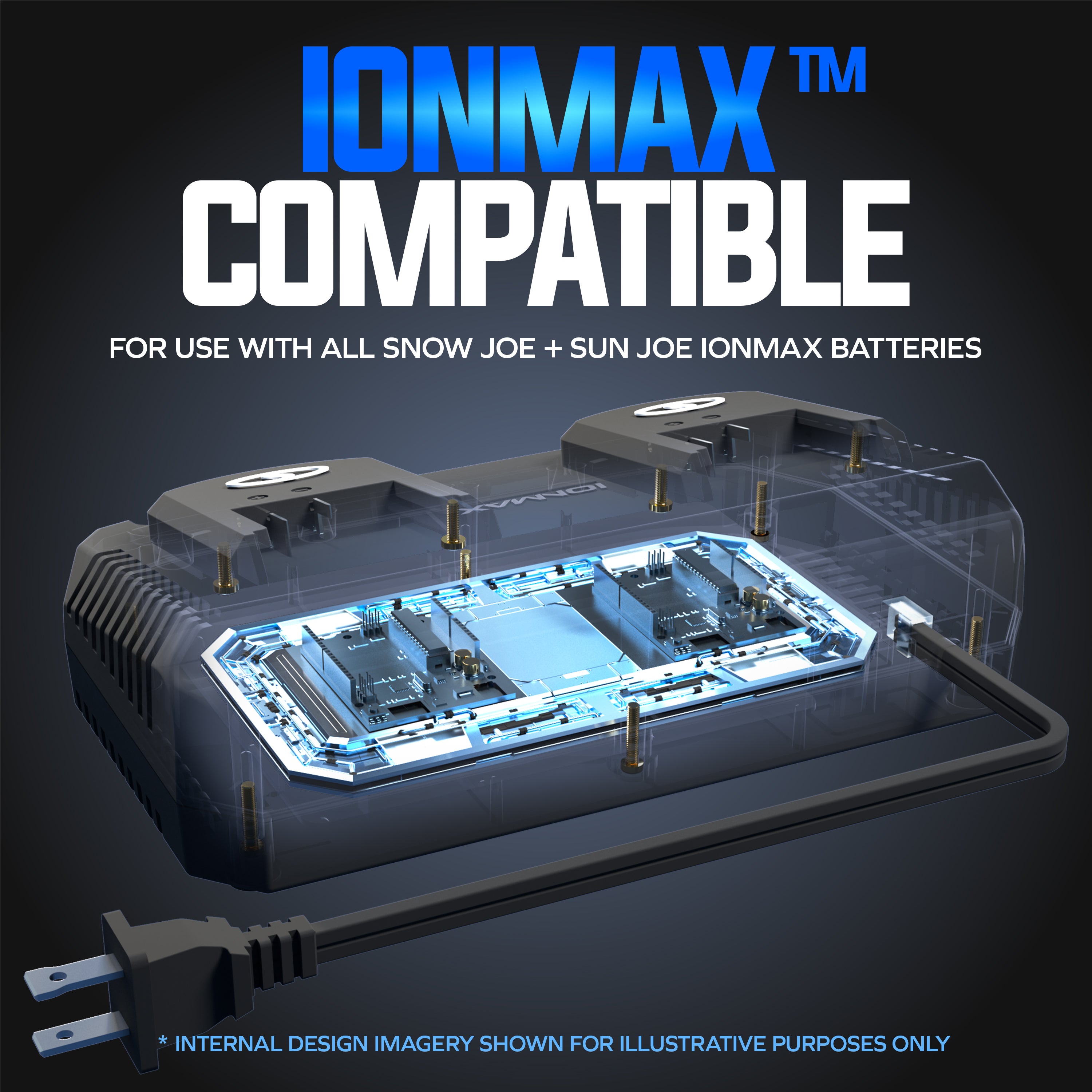 Snow Joe + Sun Joe CERTIFIED AUTHENTIC IONMAX Dual Port Quick Charge Docking Station