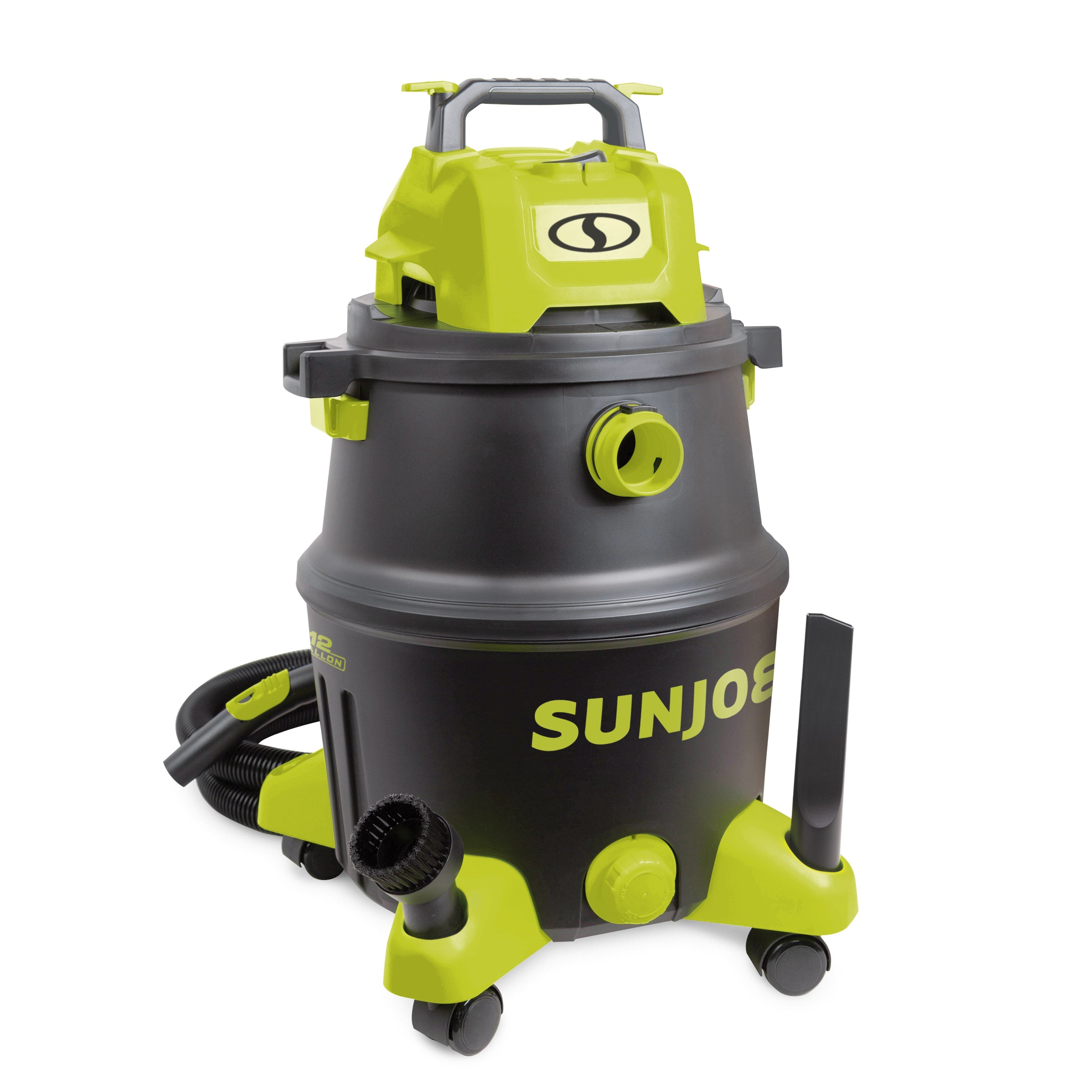 Sun Joe SWD12000 HEPA Filtration Wet/Dry Shop Vacuum w/ Cleaning Attachments | 12-Gal | 1200-Watt | 6.5 Peak HP | For Home, Workshops, Pet hair & Auto Use