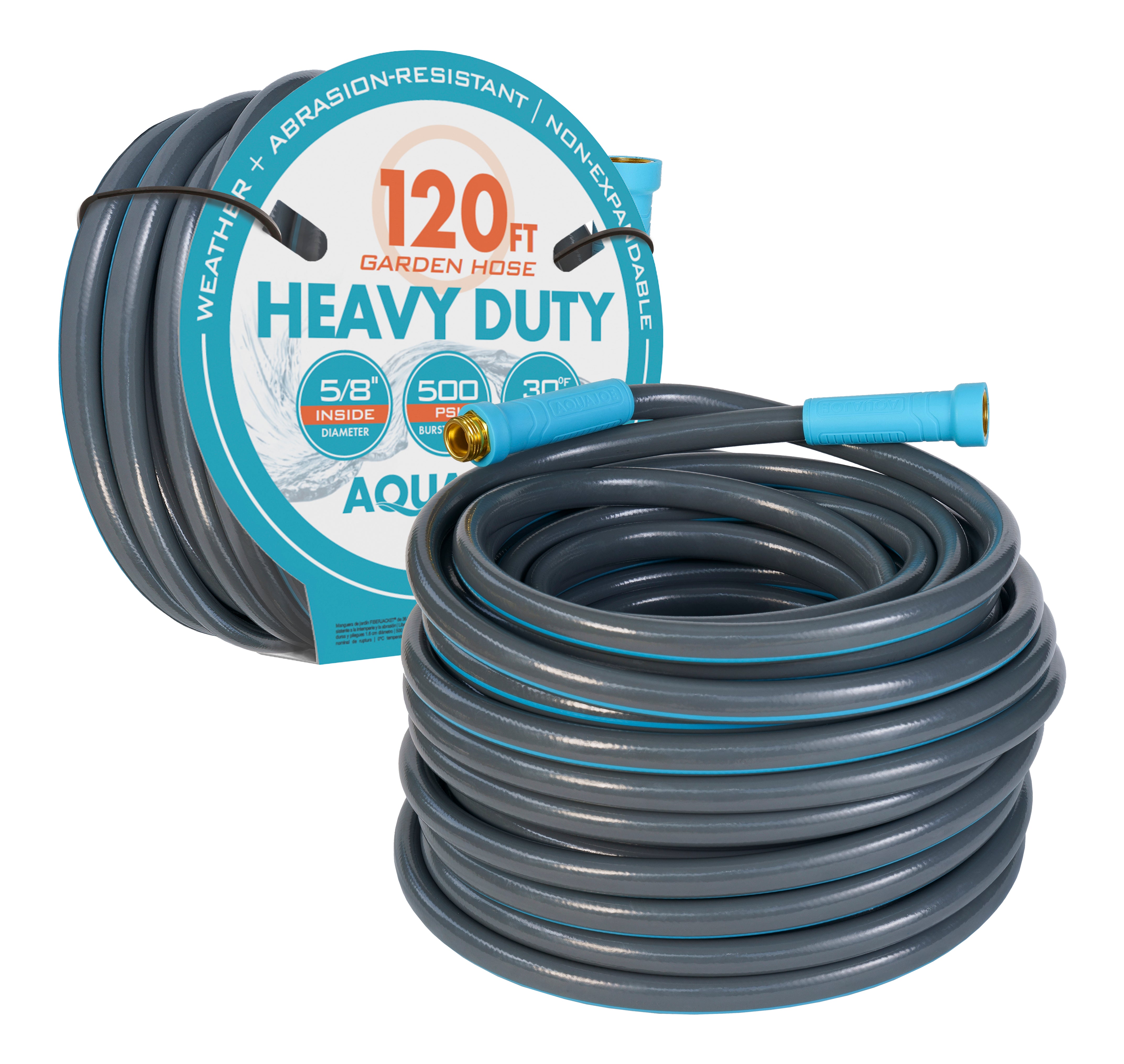 Aqua Joe AJHD120-58 Heavy Duty Garden Hose | Kink Resistant | 120-ft | 5/8-in