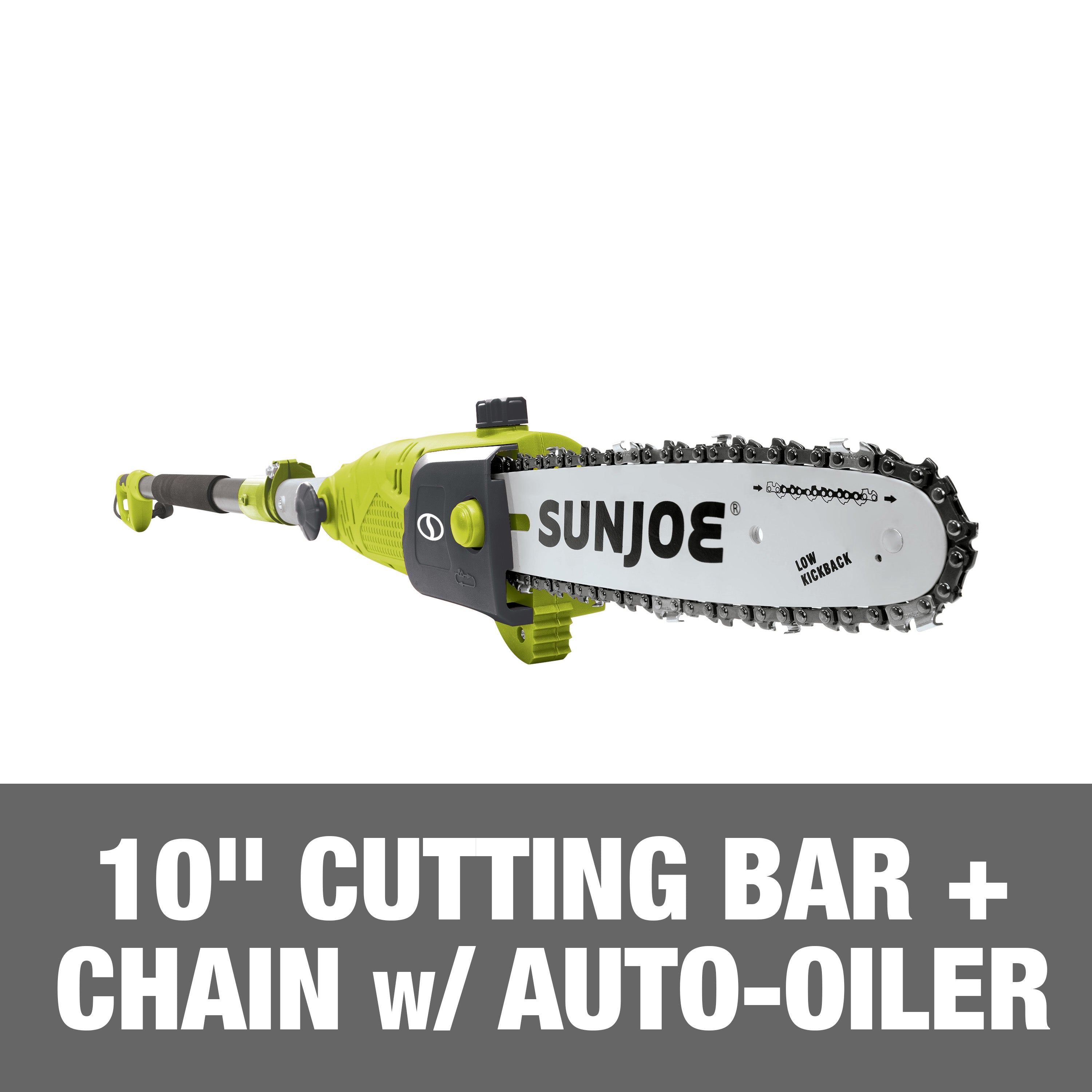 Sun Joe SWJ803E Electric Multi-Angle Pole Chain Saw | 10-Inch | 8.0-Amp (Green)