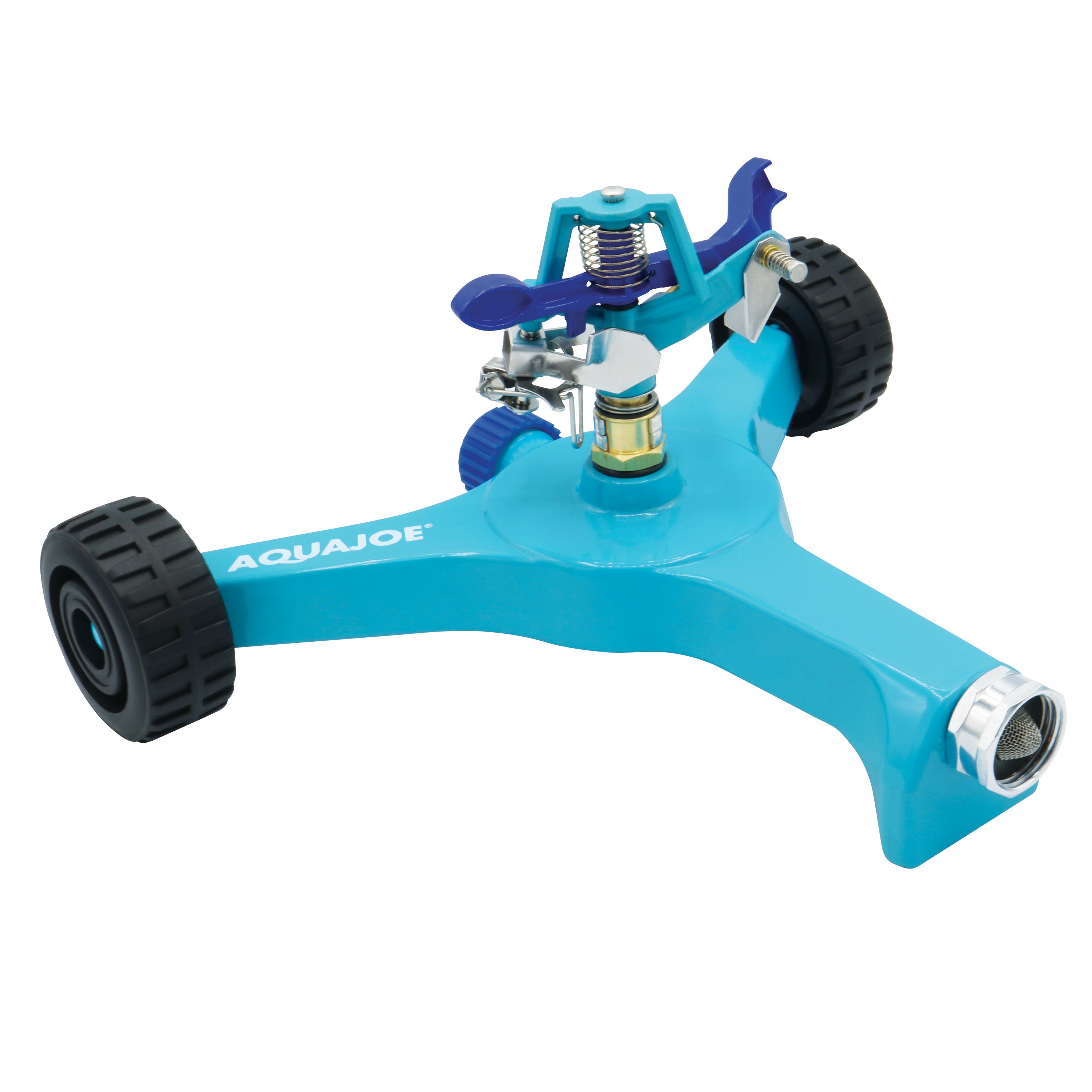 Aqua Joe 10-inch wheeled base Indestructible Zinc Impulse 360 Degree Sprinkler.