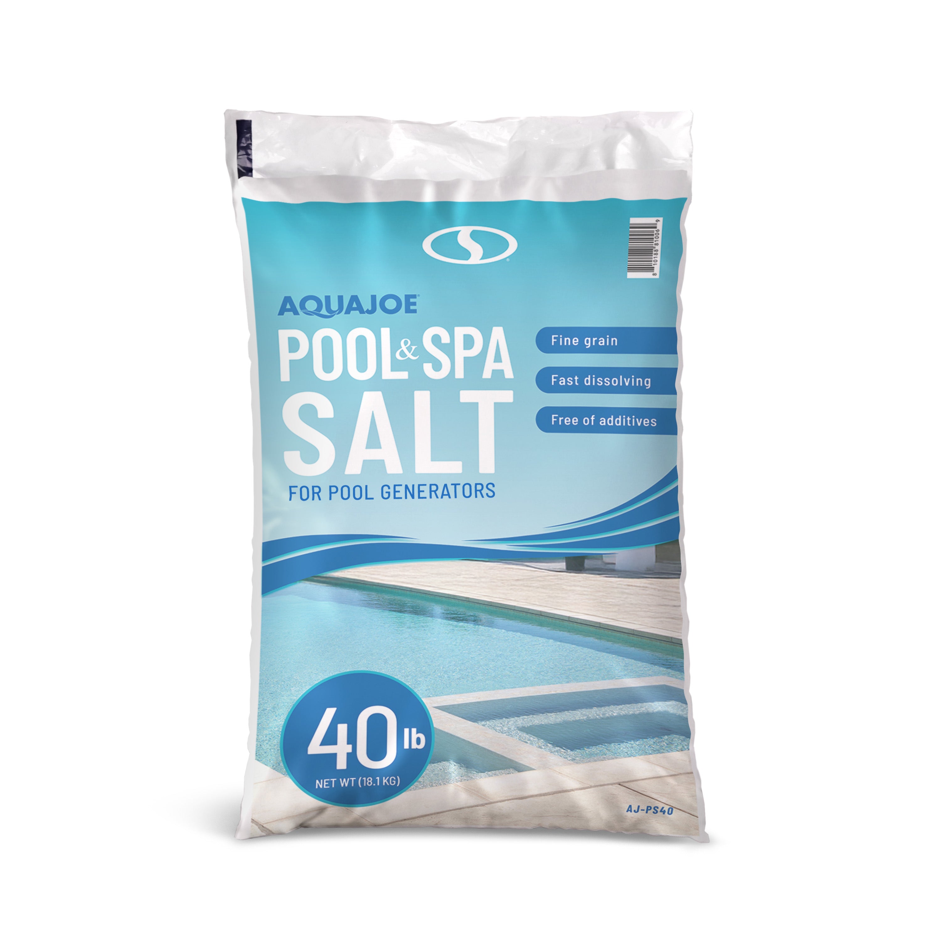 Aqua Joe Pool + Spa Salt | For Pool Generators | Fast Dissolving | 40-Lb. Bag