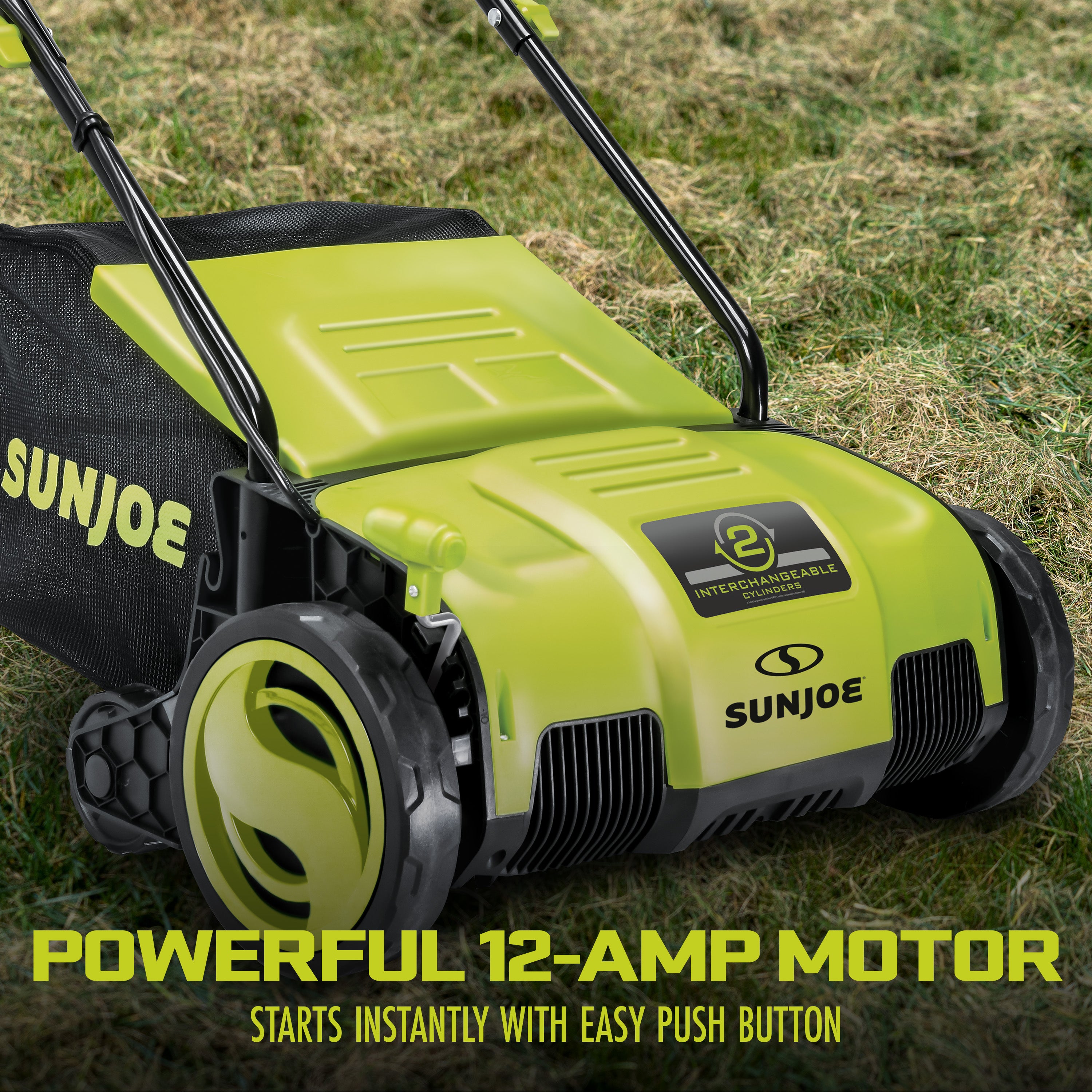 Sun Joe AJ801E 12-Amp 13-Inch Electric Dethatcher top and Scarifier w/Removeable 8-G