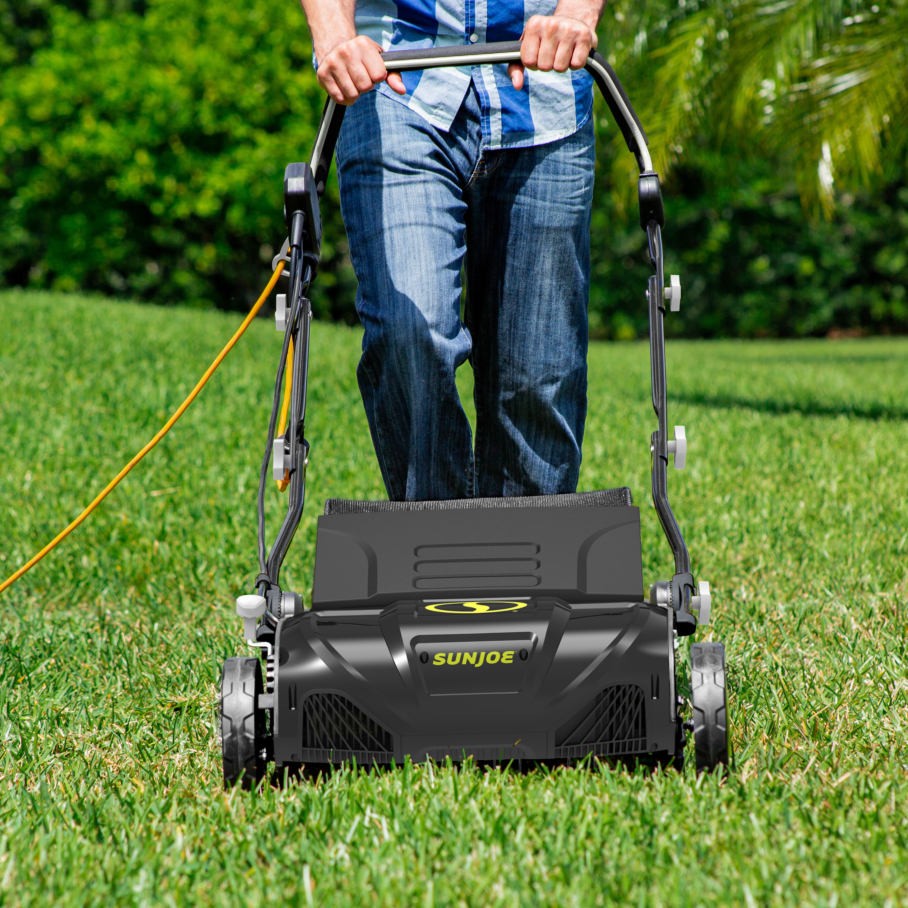 Sun Joe Electric Lawn Dethatcher + Scarifier W/ Collection Bag | 15-inch | 13-Amp