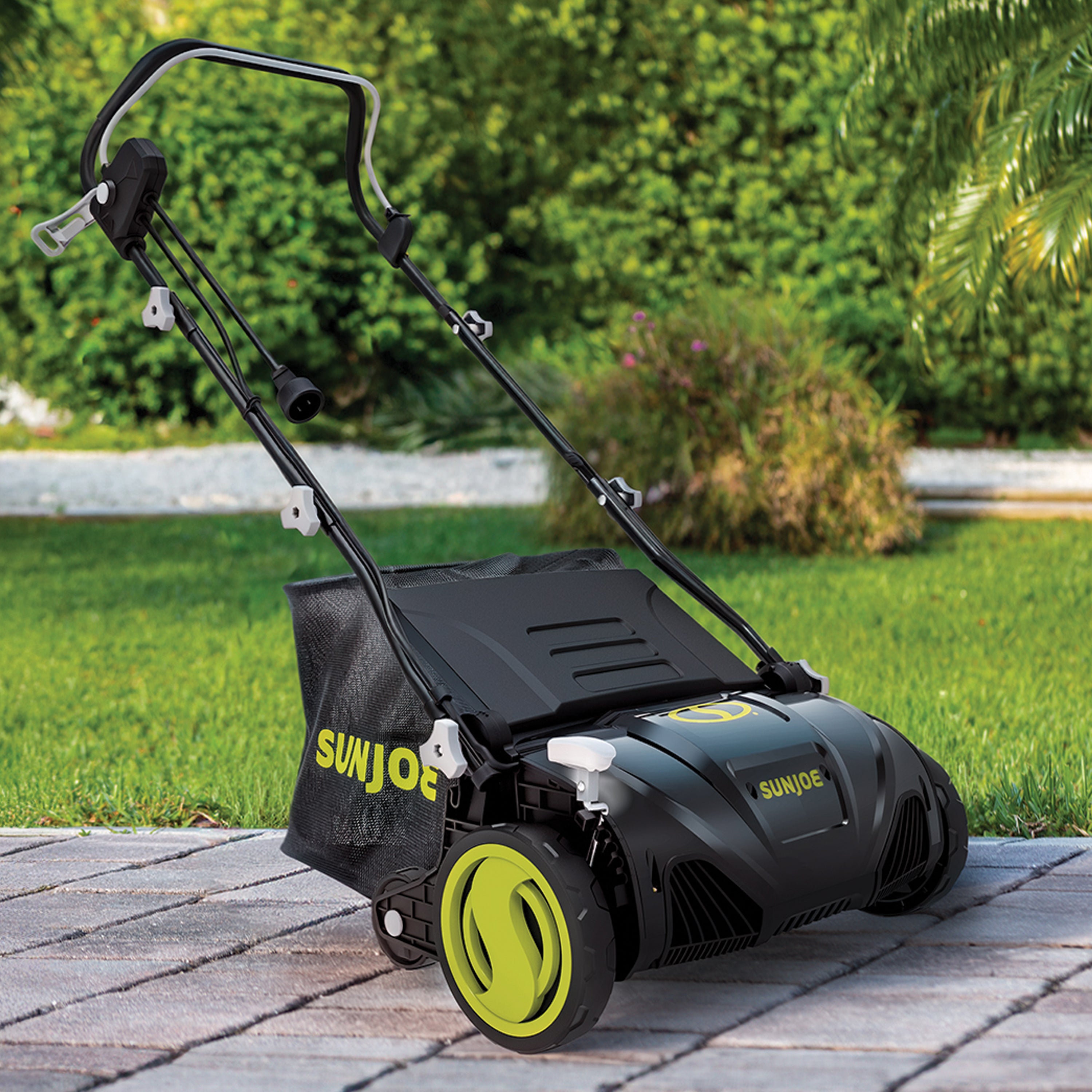 Sun Joe Electric Lawn Dethatcher + Scarifier W/ Collection Bag | 15-in