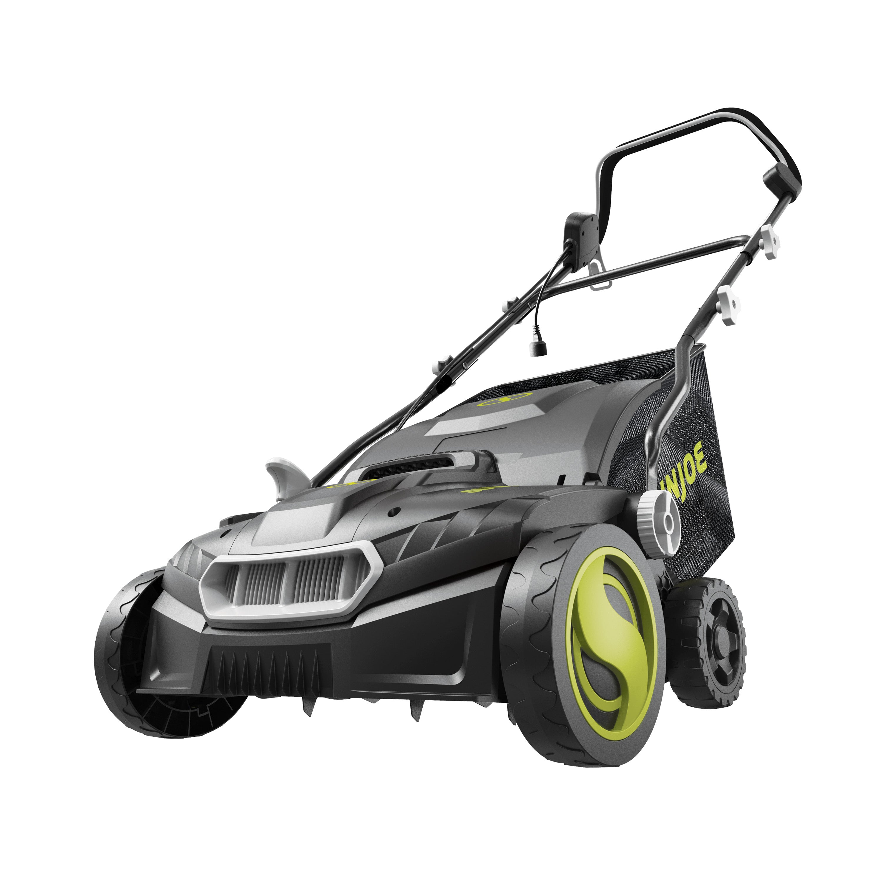 Sun Joe AJ808E Electric Lawn Dethatcher + Scarifier W/ Collection Bag | 15-inch | 15-Amp