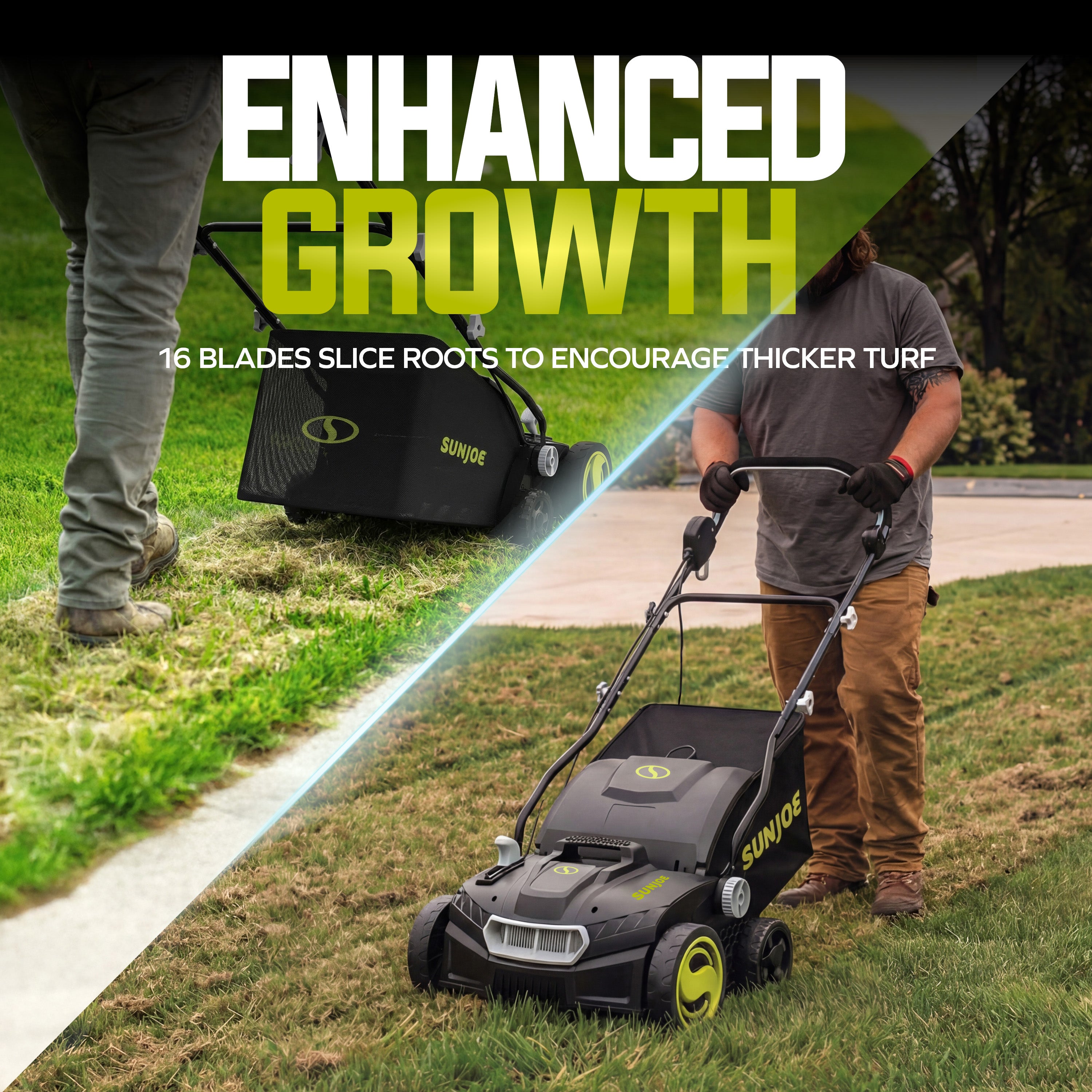 Sun Joe Electric Lawn Dethatcher + Scarifier W/ Collection Bag | 15-in