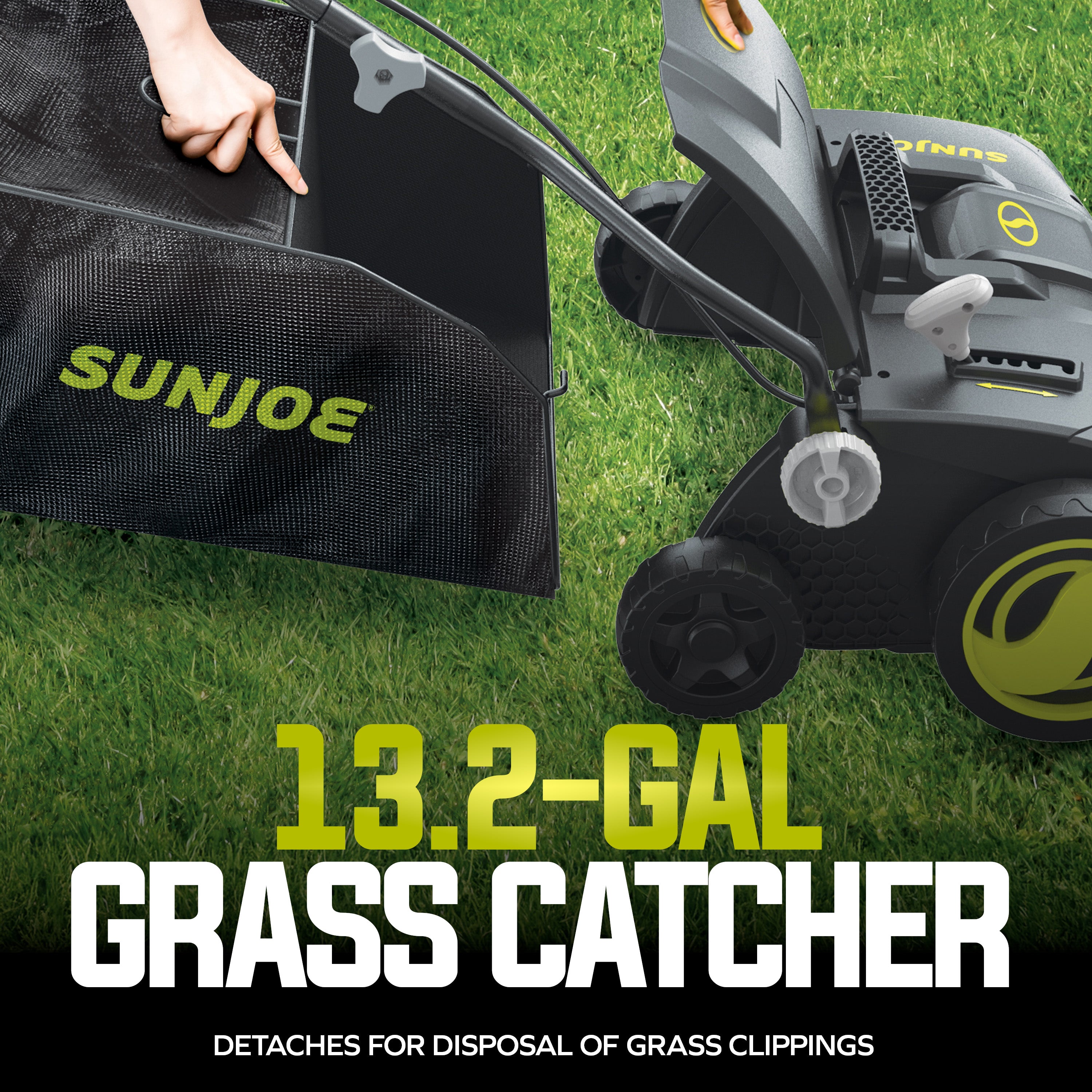 Sun Joe Electric Lawn Dethatcher + Scarifier W/ Collection Bag | 15-in