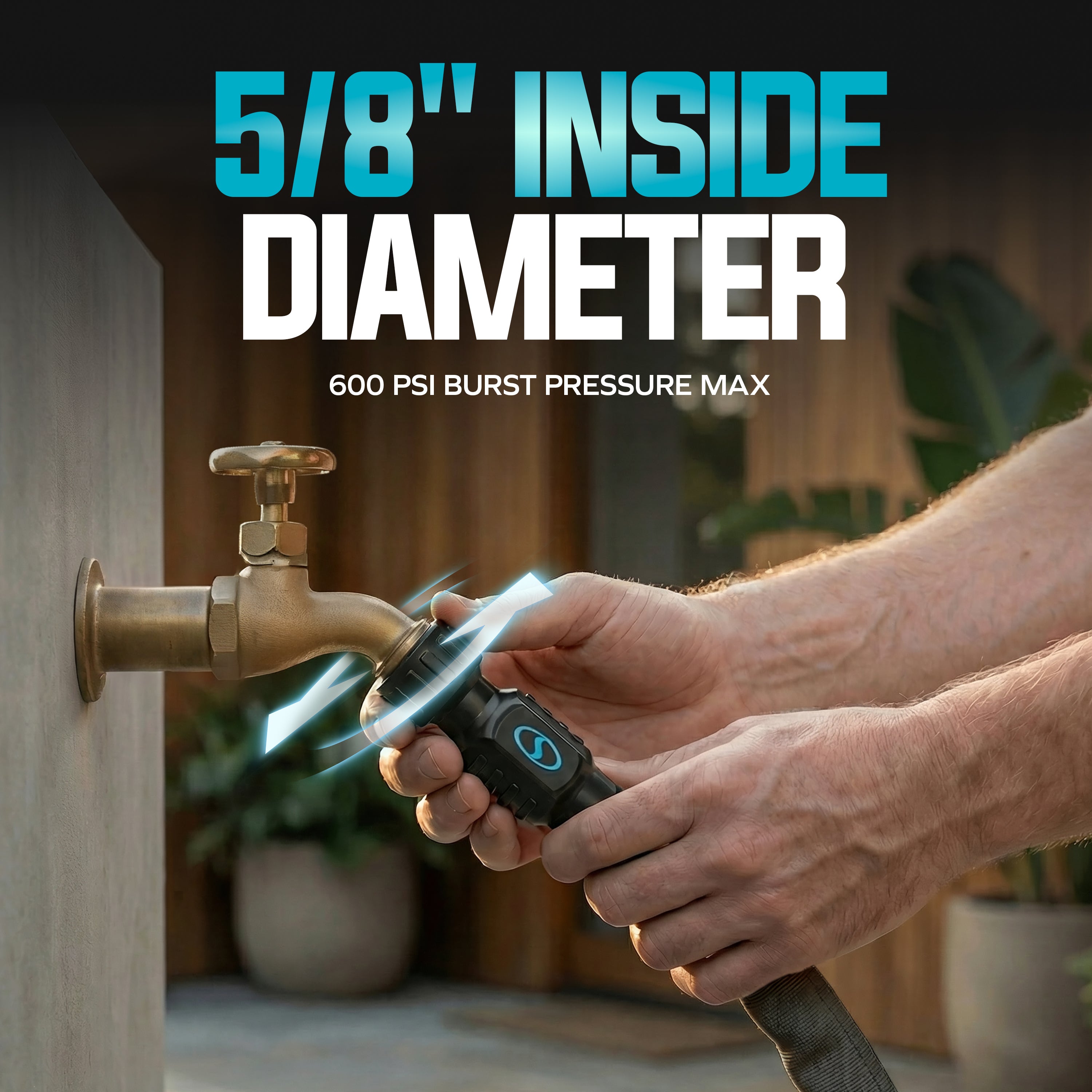 Aqua Joe Kink + Twist-Resistant Weather-Resistant FiberJacket Garden Hose | 100-Foot | 5/8-Inch Diameter