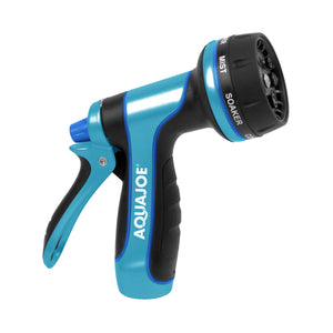 Side view of the Aqua Joe Indestructible Series Heavy-Duty Metal Trigger Nozzle with 7 spray patterns.