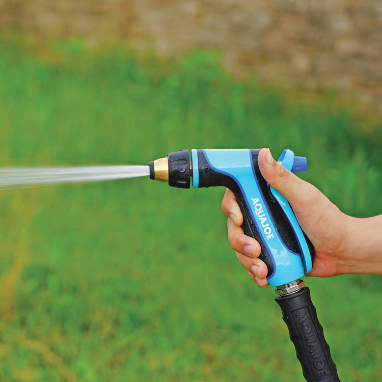 Jet spray setting for the Aqua Joe Indestructible Multi-Function Adjustable Hose Nozzle.