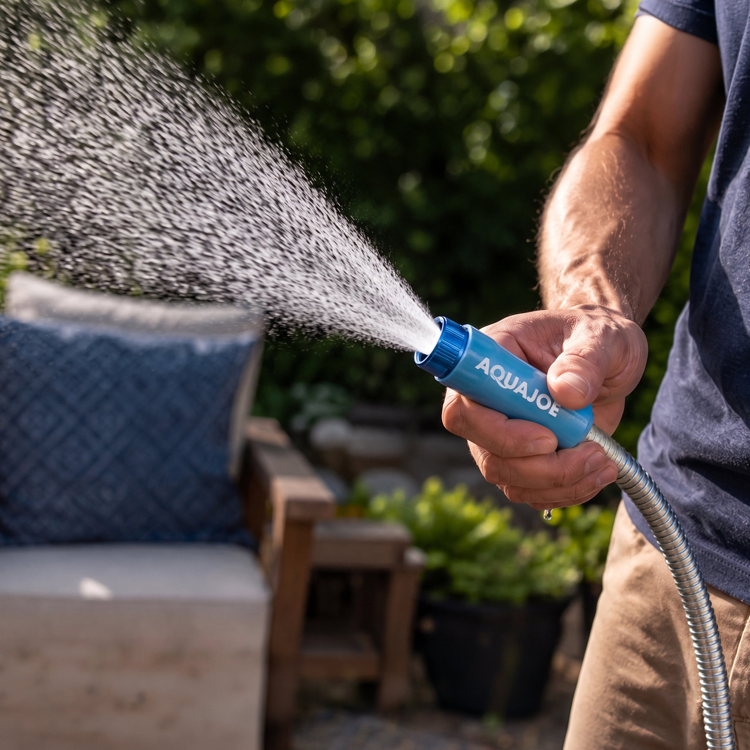 Aqua Joe Heavy-Duty Puncture Proof Metal Garden Hose | 25-Foot | 304-S