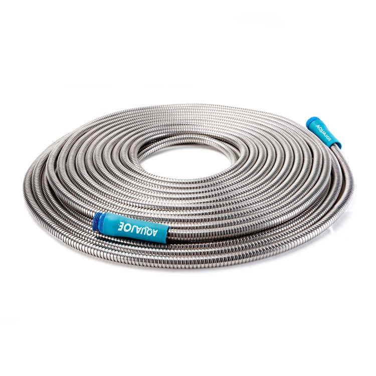 Aqua Joe 75-foot Heavy-Duty Puncture Proof Kink-Free Metal Garden Hose.