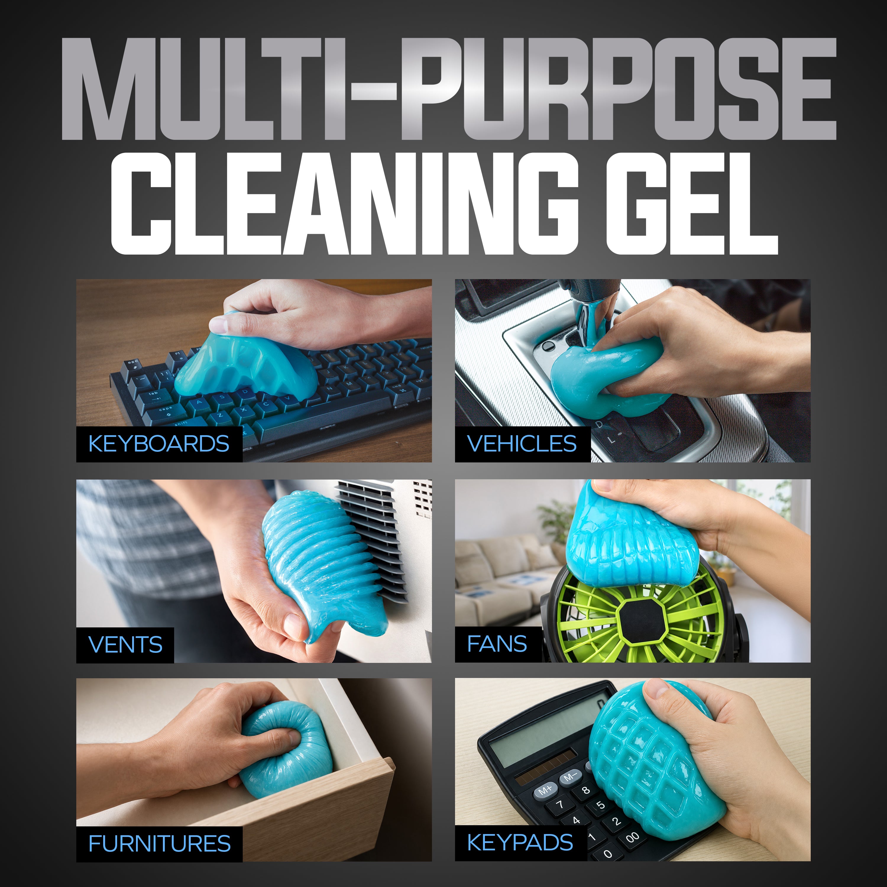 Auto Joe Multi-Purpose Cleaning Gel | Reusable | 2-Pack