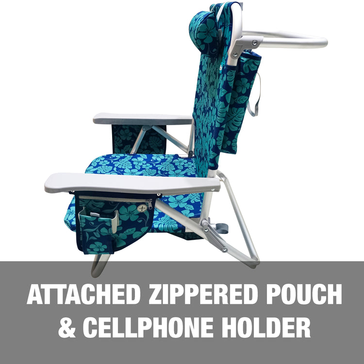 Attached zippered pouch and cellphone holder.