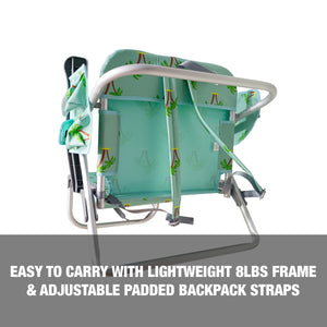 Easy to carry with lightweight 8-pound frame and adjustable padded backpack straps.