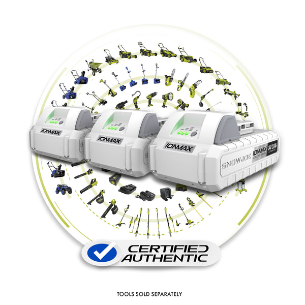 Snow Joe + Sun Joe CERTIFIED AUTHENTIC 24-Volt* IONMAX Battery Bundle