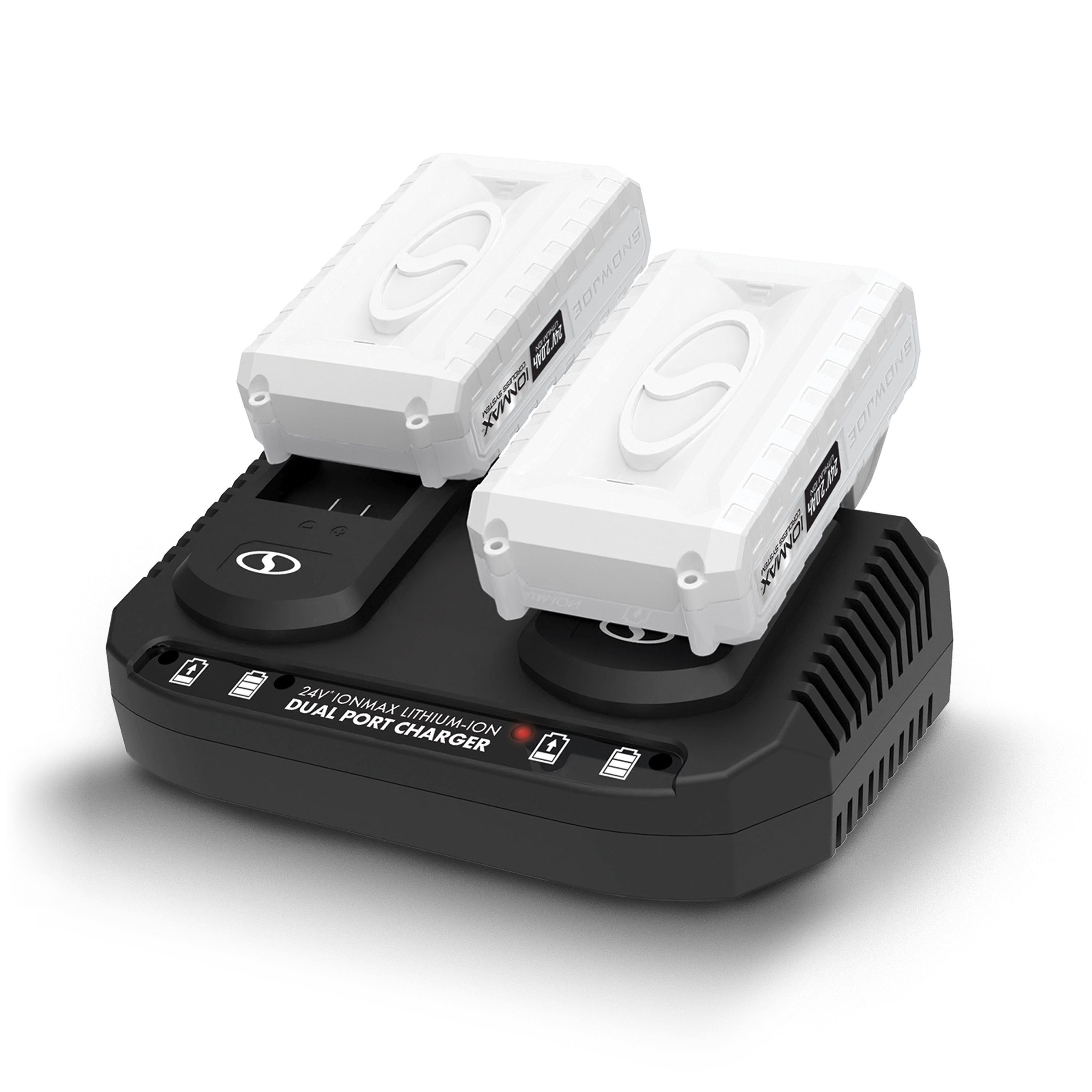 Snow Joe + Sun Joe CERTIFIED AUTHENTIC 24-Volt* Starter Kit | W/ 2 x 2.0-Ah Batteries + Dual Port Charger