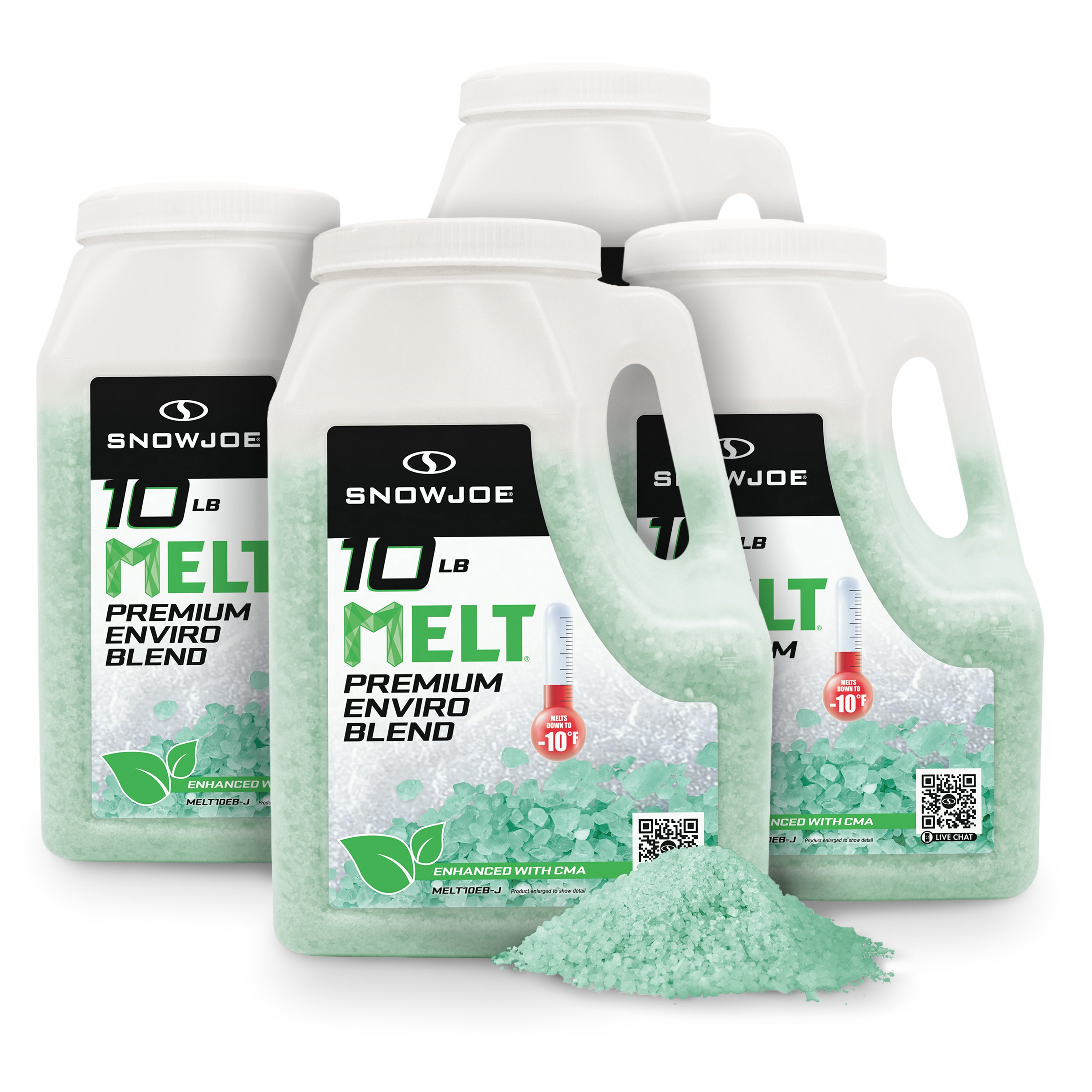 Snow Joe Premium Enviro Blend Ice Melter w/ CMA | 10-Lbs. | 4-Pack
