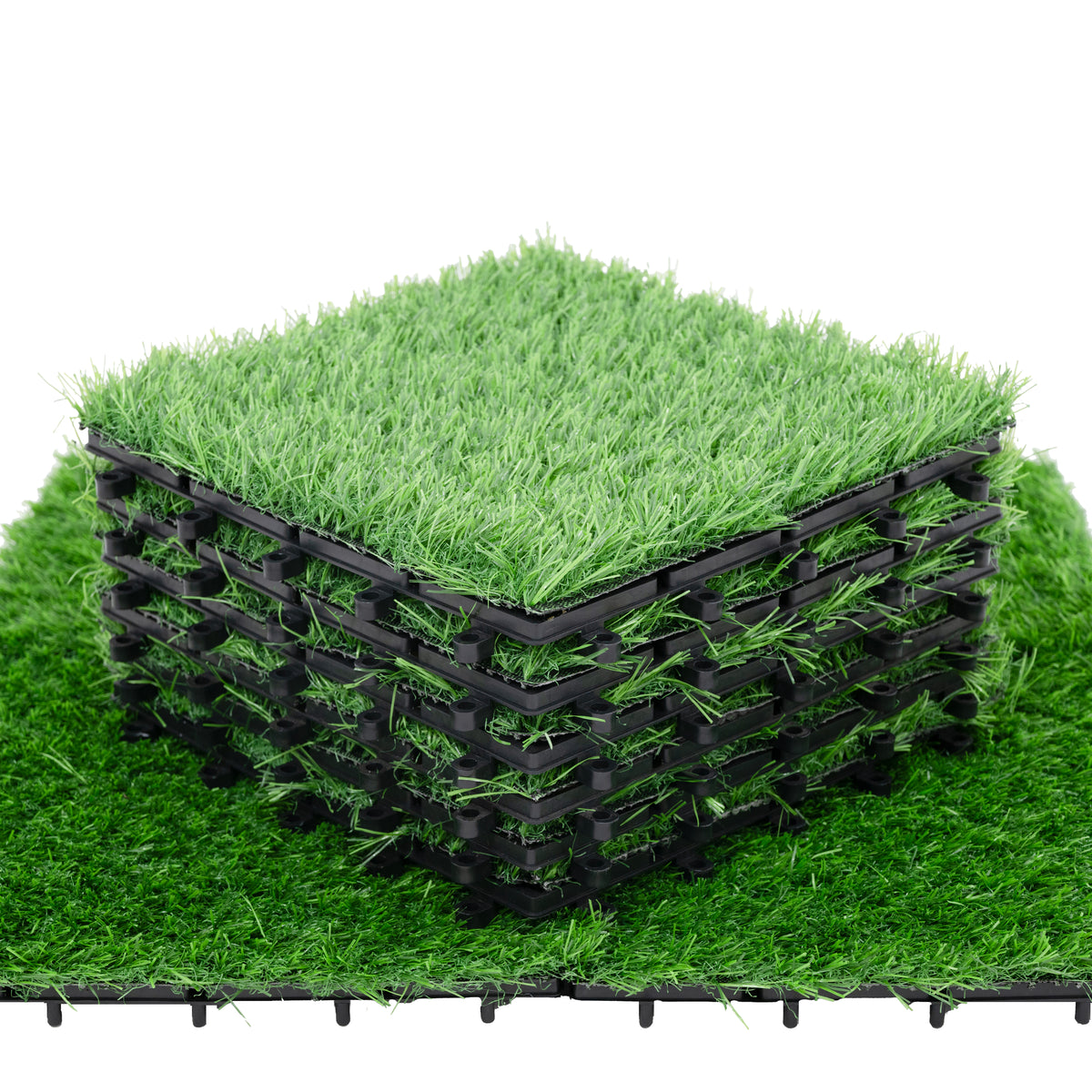 BDT-111 artificial grass interlocking tiles, set of 30