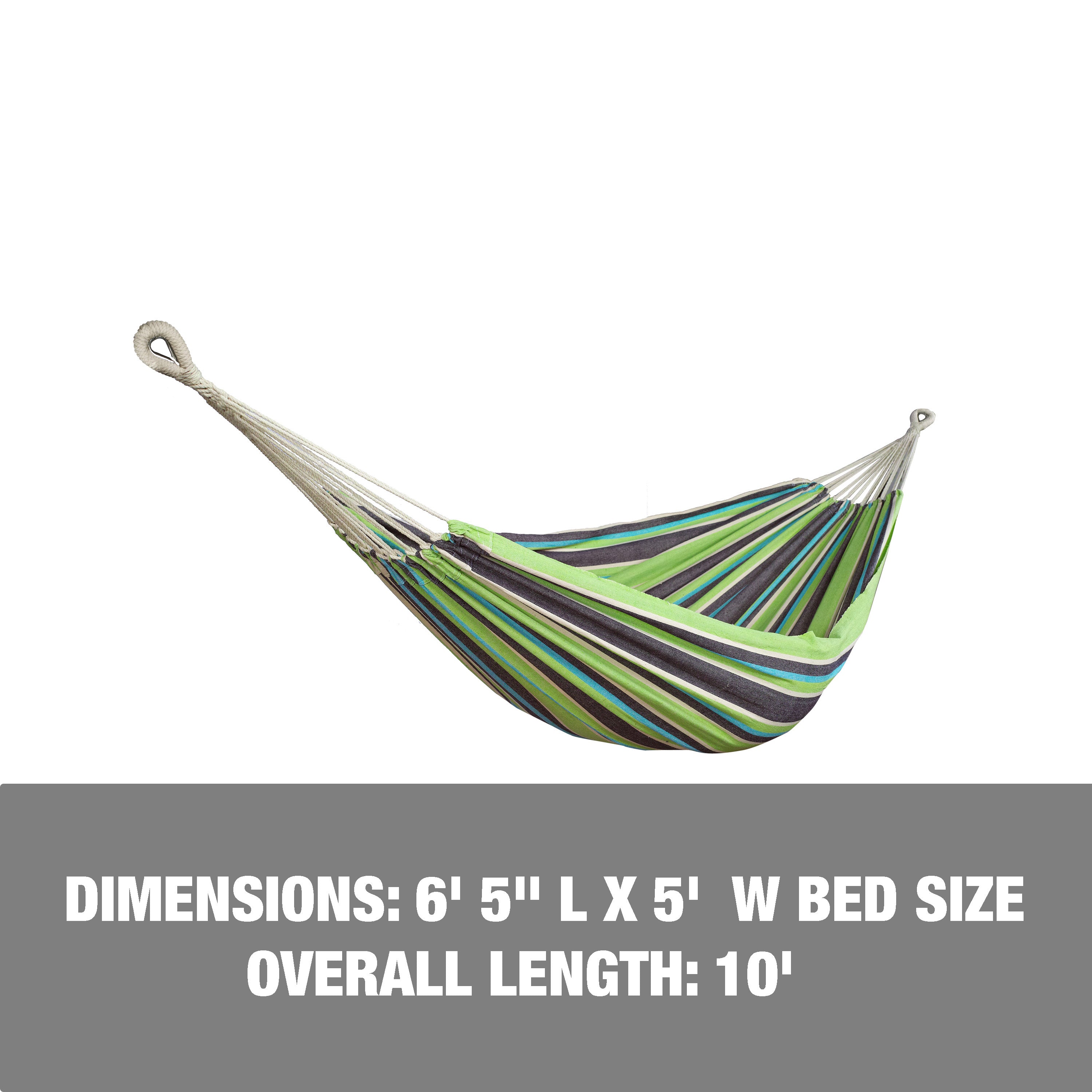Dimensions: 6 foot and 5 inch length, 5 foot width, and overall length of 10 feet.