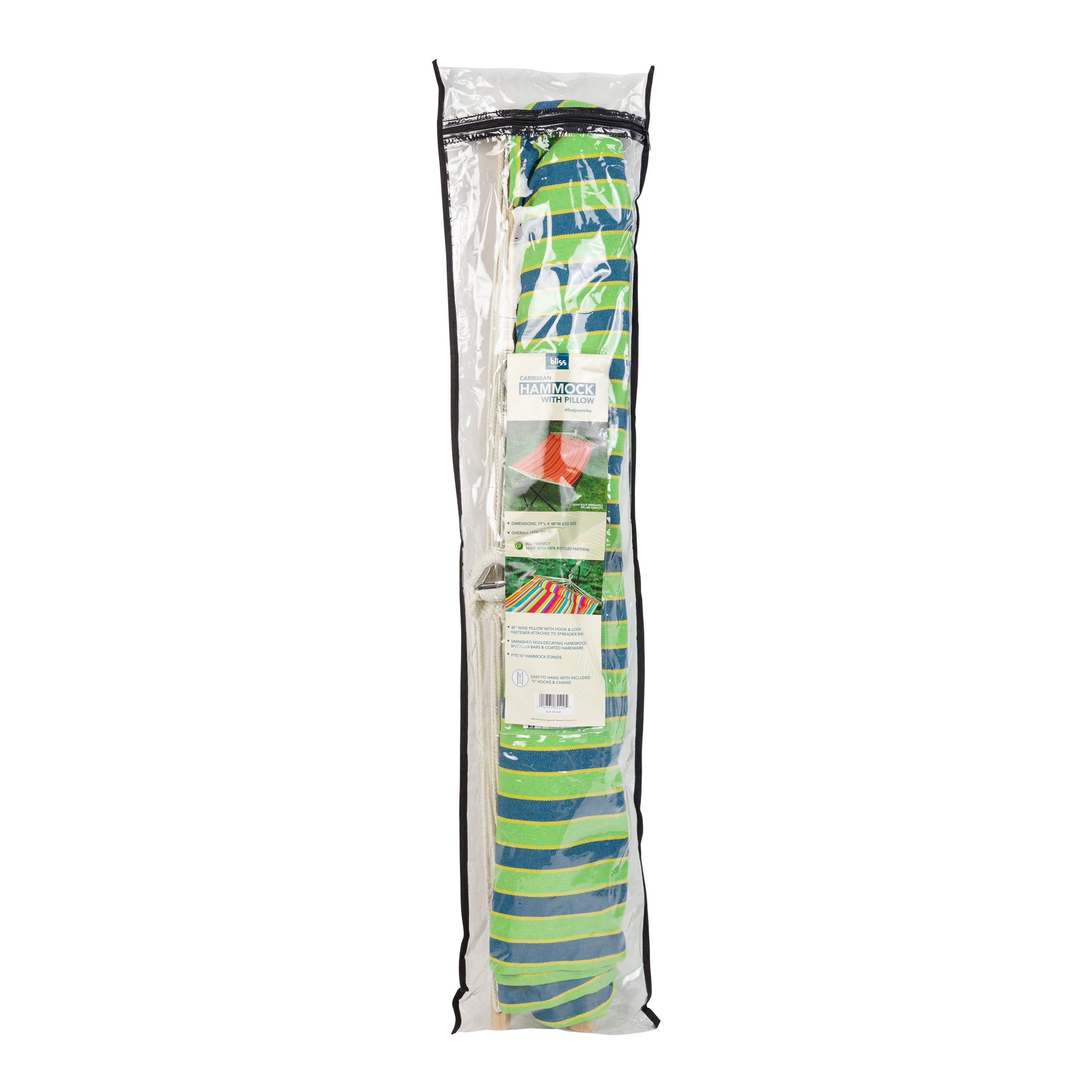 Storage and carrying bag for the Bliss Hammocks 48-inch Wide Mediterranean Stripe Caribbean Hammock.