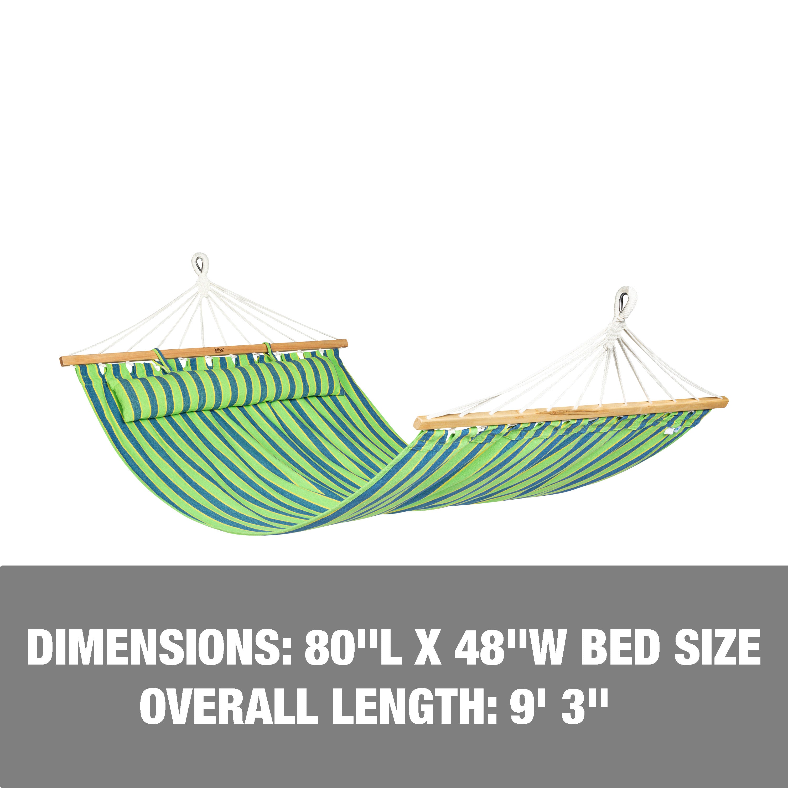 Dimensions: 80-inch length, 48-inch width, and an overall length of 9 feet and 3 inches.