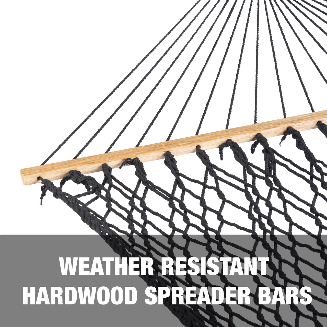 Weather resistant hardwood spreader bars.