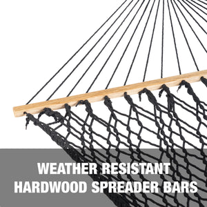 Weather resistant hardwood spreader bars.