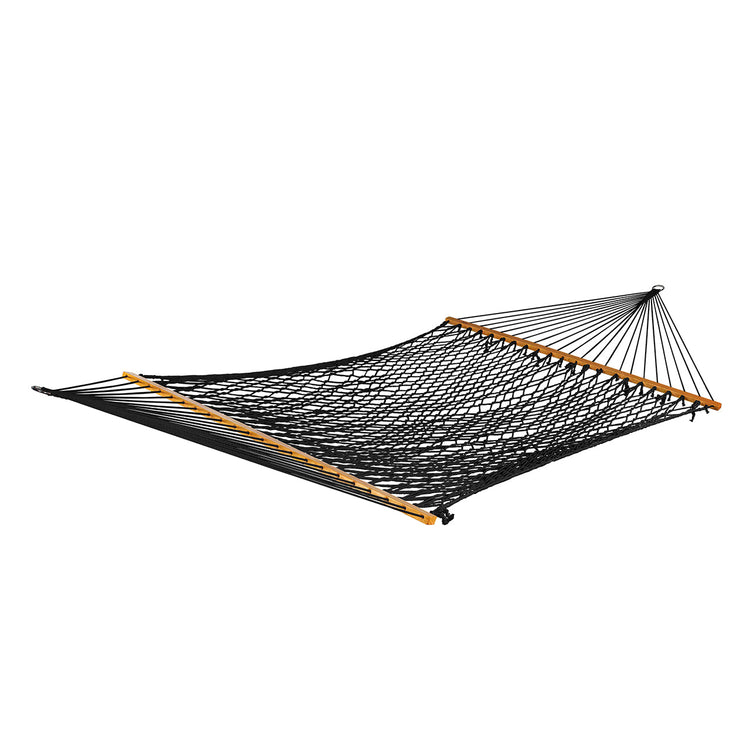 Bliss Hammocks 60-inch Wide Black Cotton Rope Hammock.
