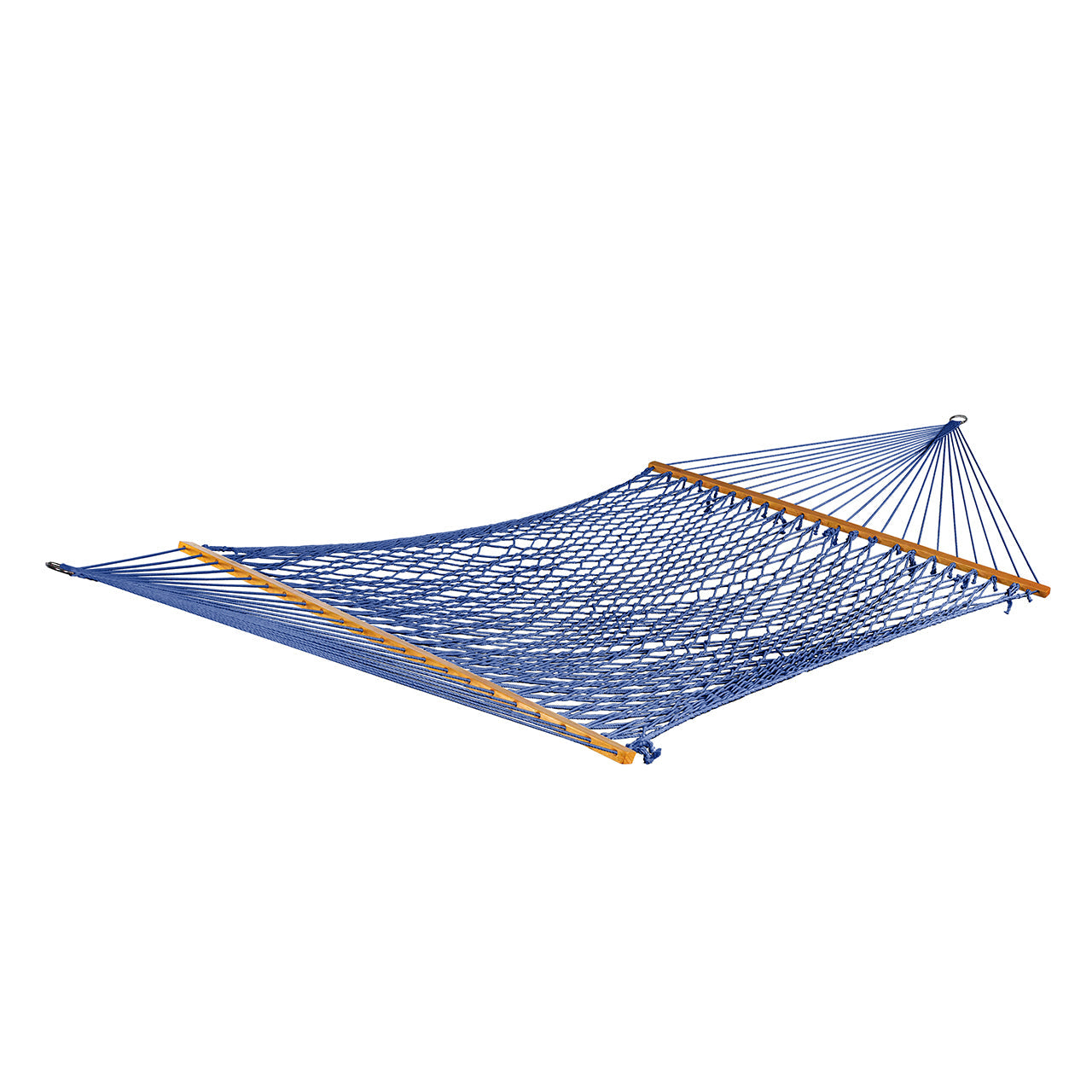Bliss Hammocks 60-inch Wide Blue Cotton Rope Hammock.