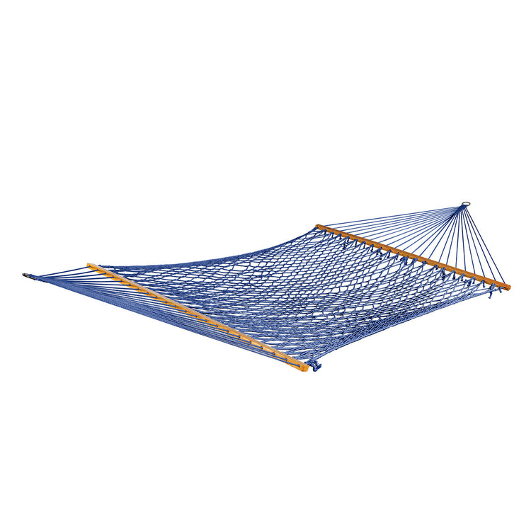 Bliss Hammocks 60-inch Wide Blue Cotton Rope Hammock.