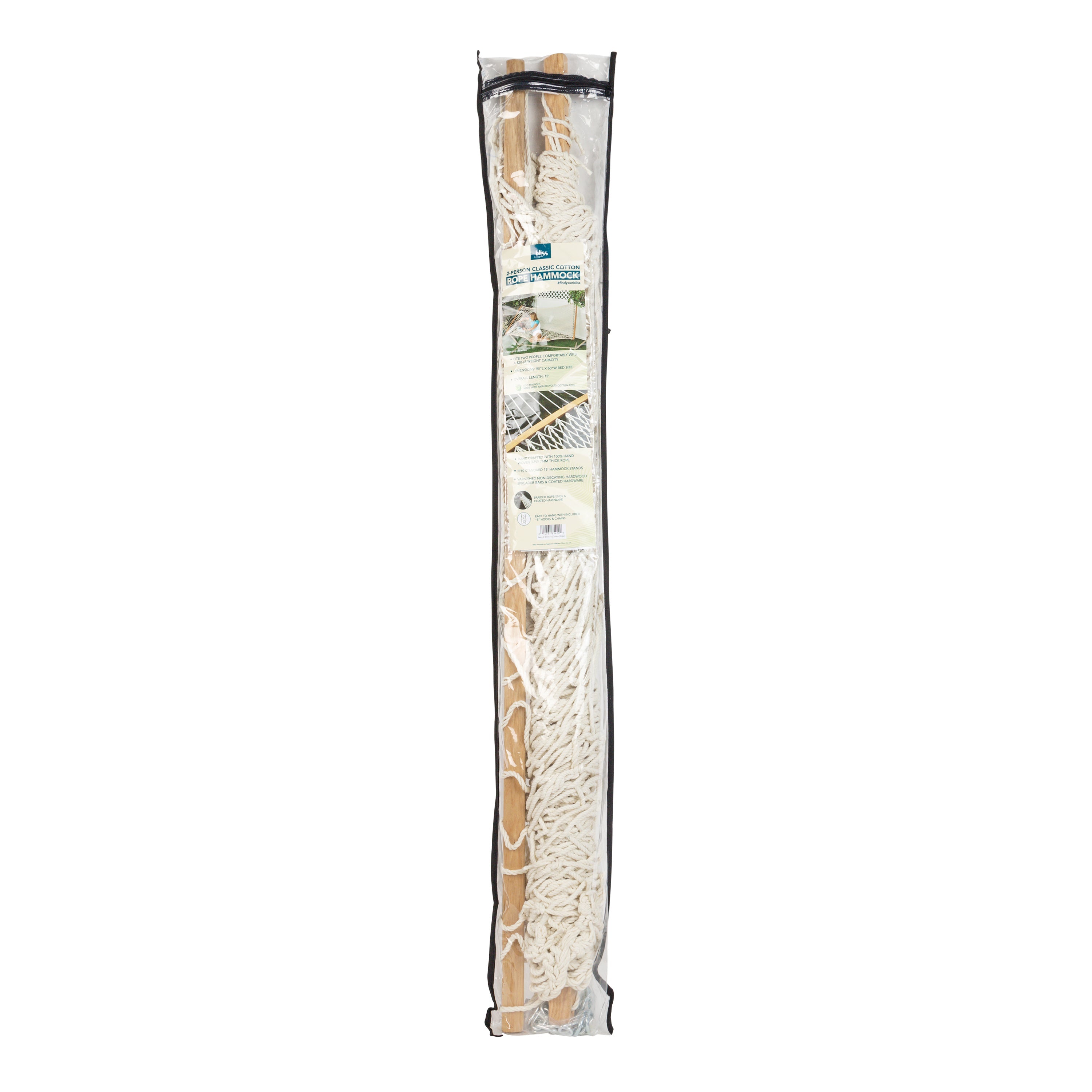 Storage and carry bag for the Bliss Hammocks 60-inch Wide White Cotton Rope Hammock.