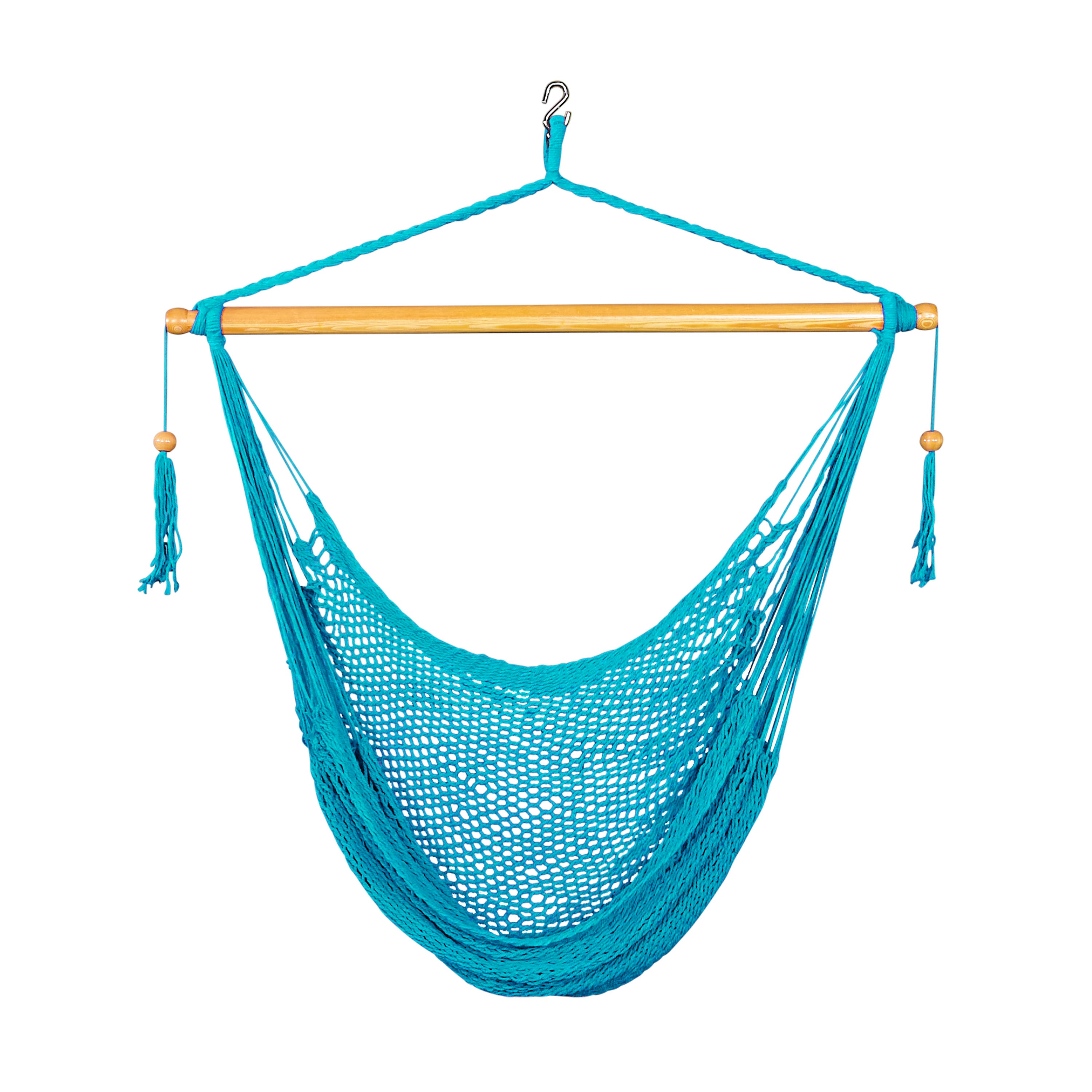 Bliss Hammocks 40-inch Light Blue Island Rope Hammock Chair.
