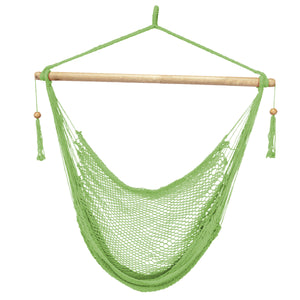Bliss Hammocks 40-inch Light Green Island Rope Hammock Chair.