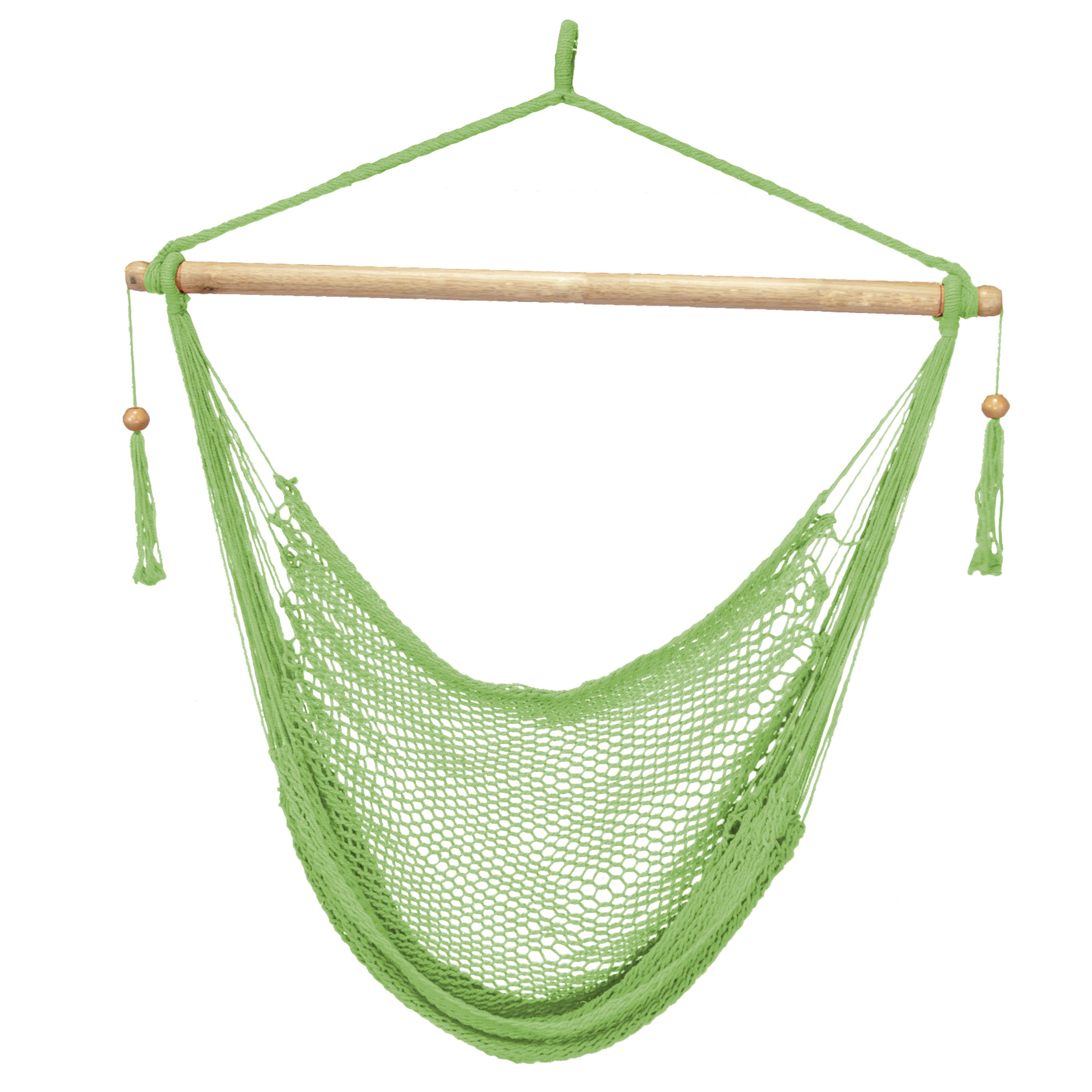 Bliss Hammocks 40-inch Light Green Island Rope Hammock Chair.