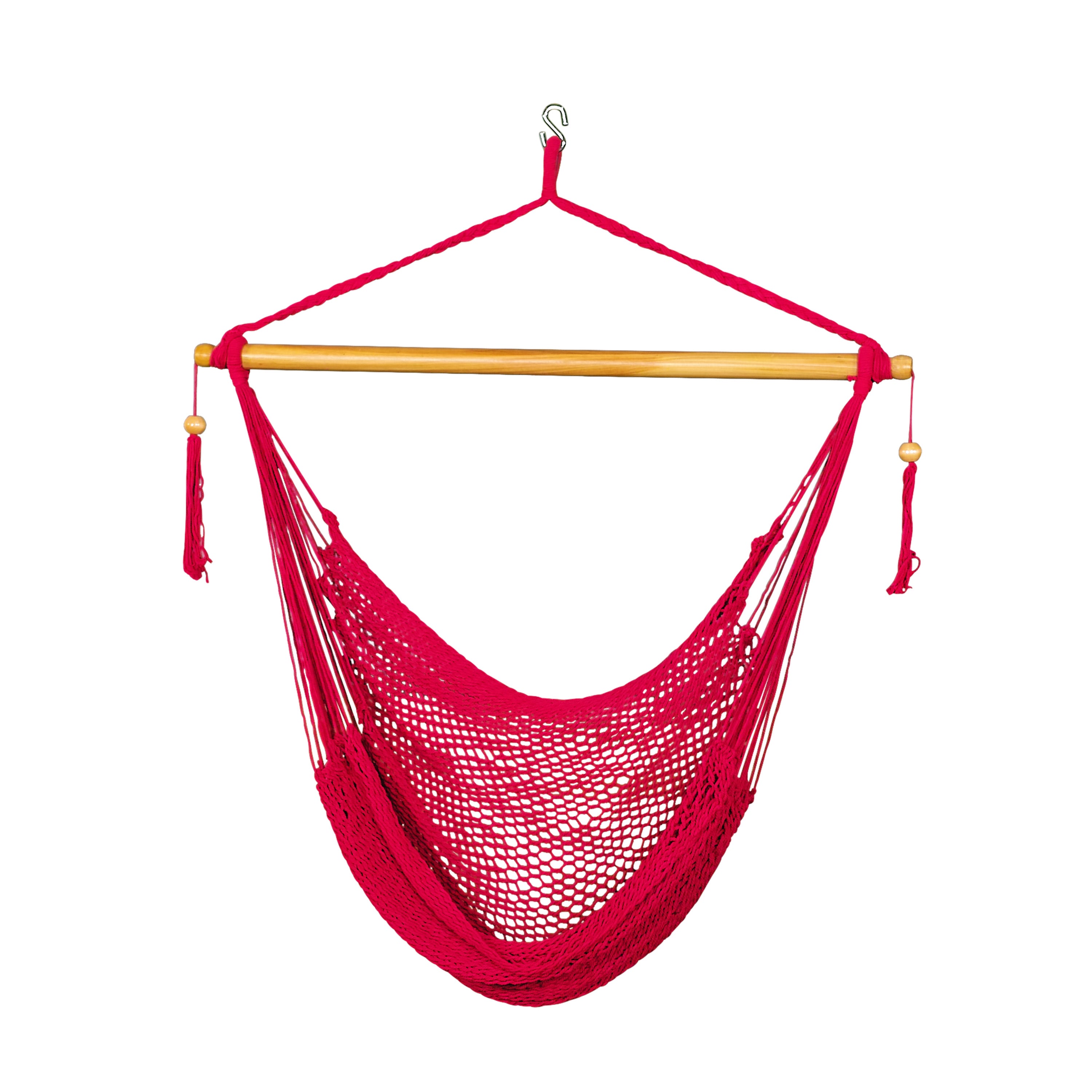Bliss Hammocks 40-inch Red Island Rope Hammock Chair.