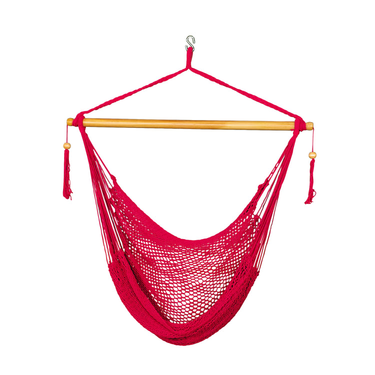 Bliss Hammocks 40-inch Red Island Rope Hammock Chair.