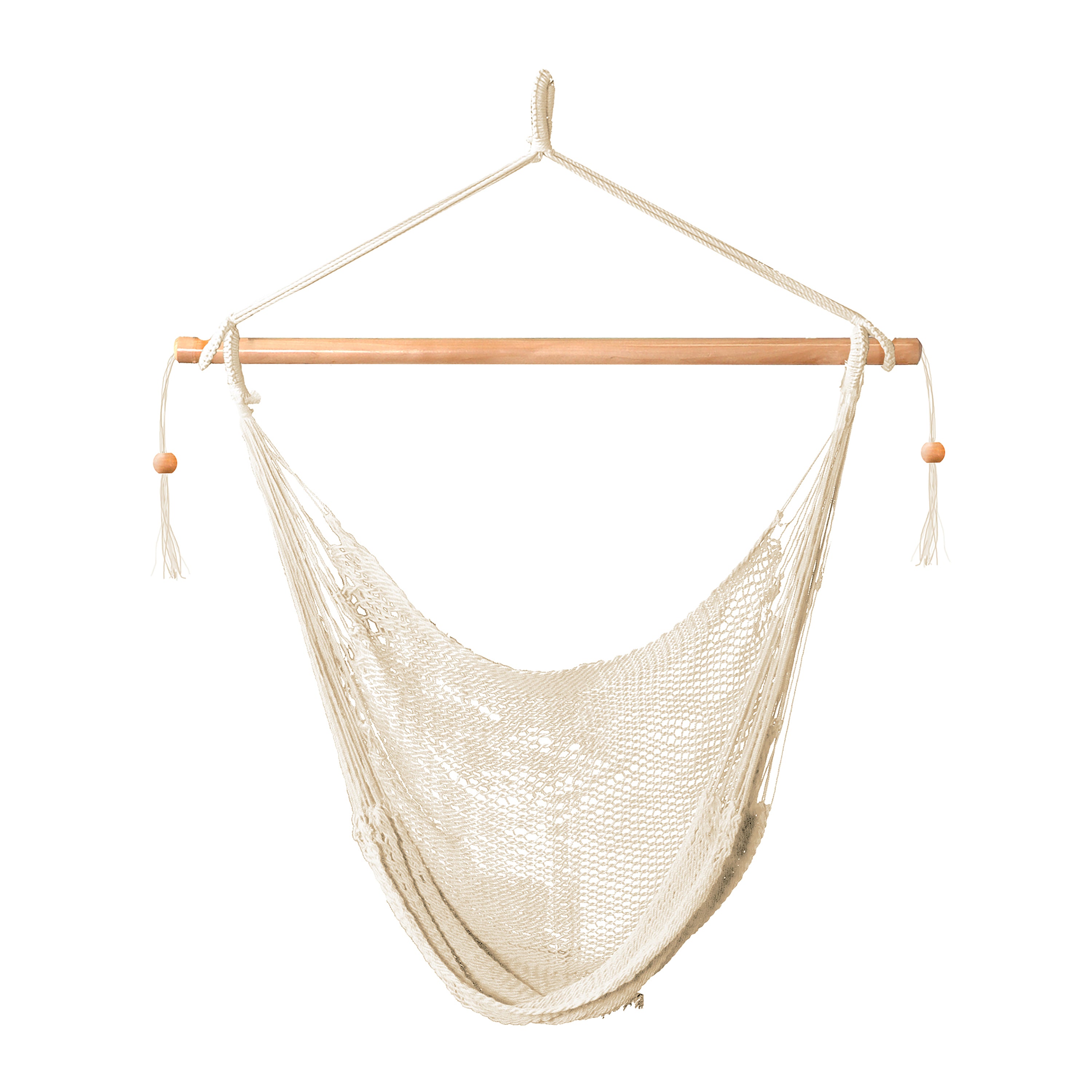 Bliss Hammocks 40-inch White Island Rope Hammock Chair.