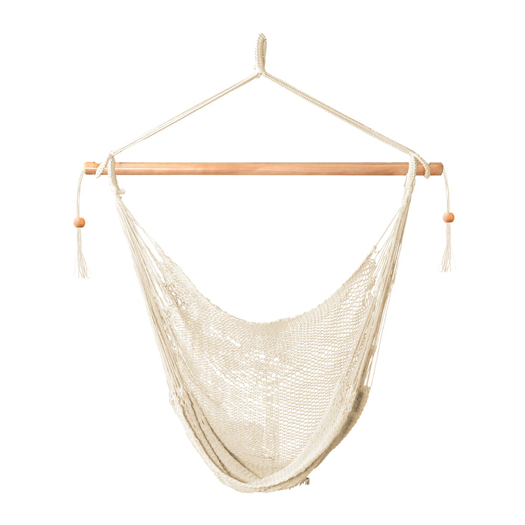 Bliss Hammocks 40-inch White Island Rope Hammock Chair.