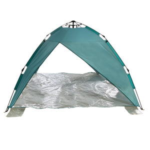 Side view of the pop-up beach tent.