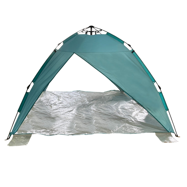Side view of the pop-up beach tent.