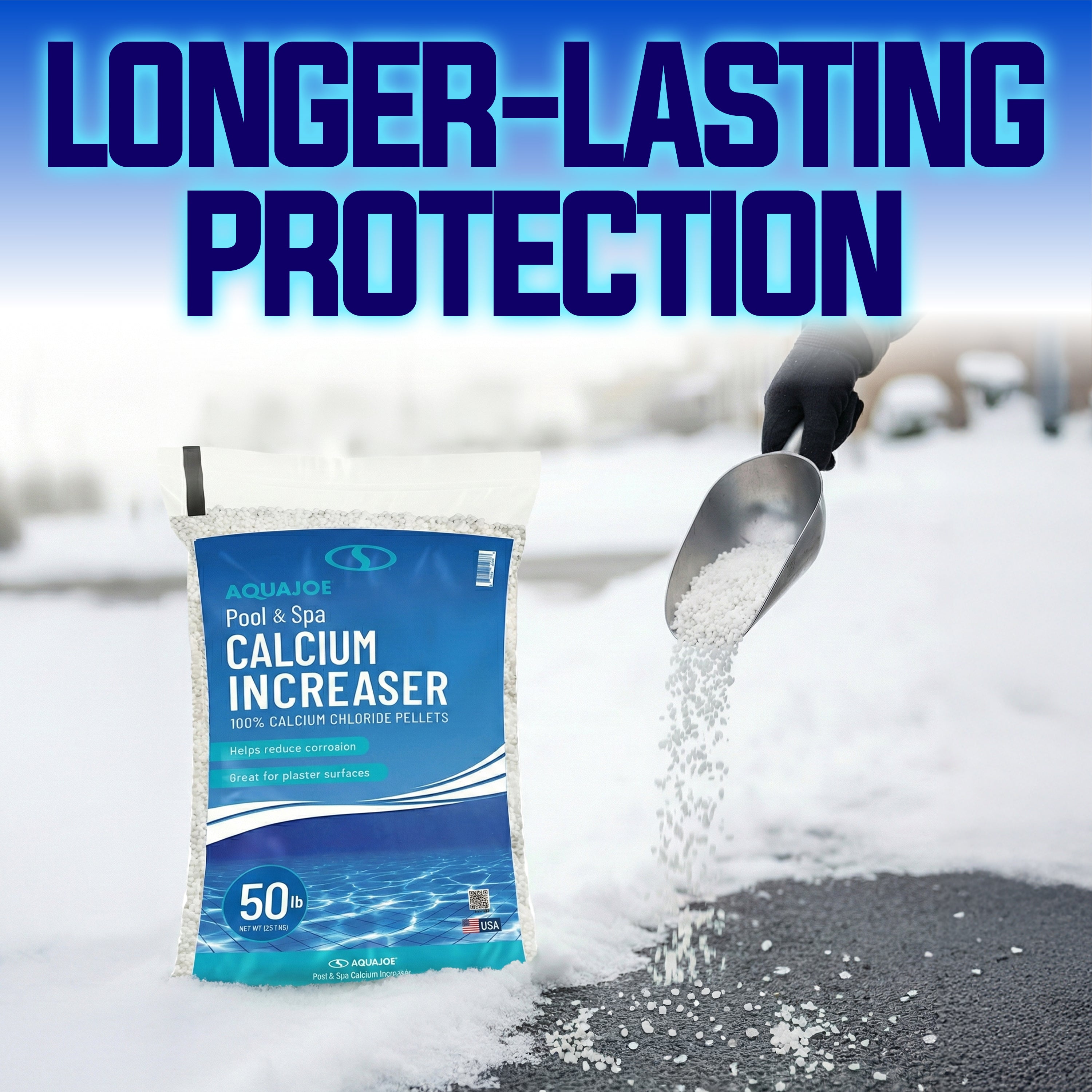 Aqua Joe Pool and Spa Calcium Hardness Increaser | Calcium Chloride Pellets | 50 Lb Bag | Above Ground and Inground Swimming Pools System Accessory for Care, Cleaning, and Maintenance (CAN BE USED FOR ICE MELT)