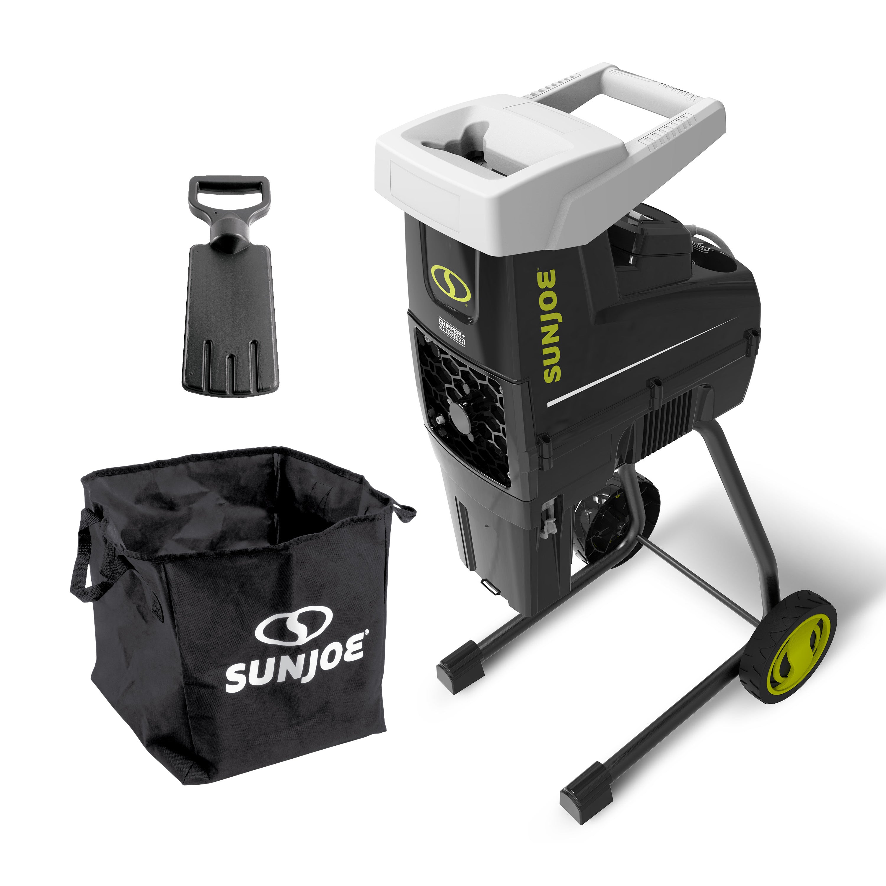 Sun Joe CJ603E Silent Electric Wood Chipper + Shredder W/ Collection Bag | 1.7-inch Cutting Diameter | 15-Amp