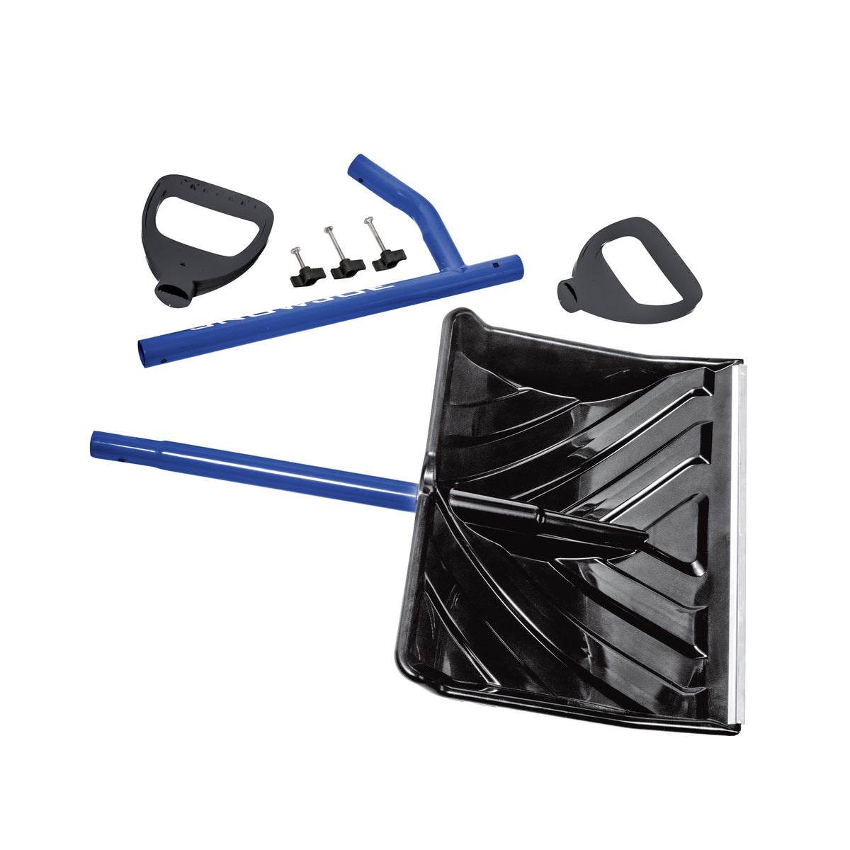 Ergie Systems Steel Shaft Impact Resistant Snow Shovel | 18-Inch Shovel | 34.5-Inch Shaft | Push/Scoop Combination Blade