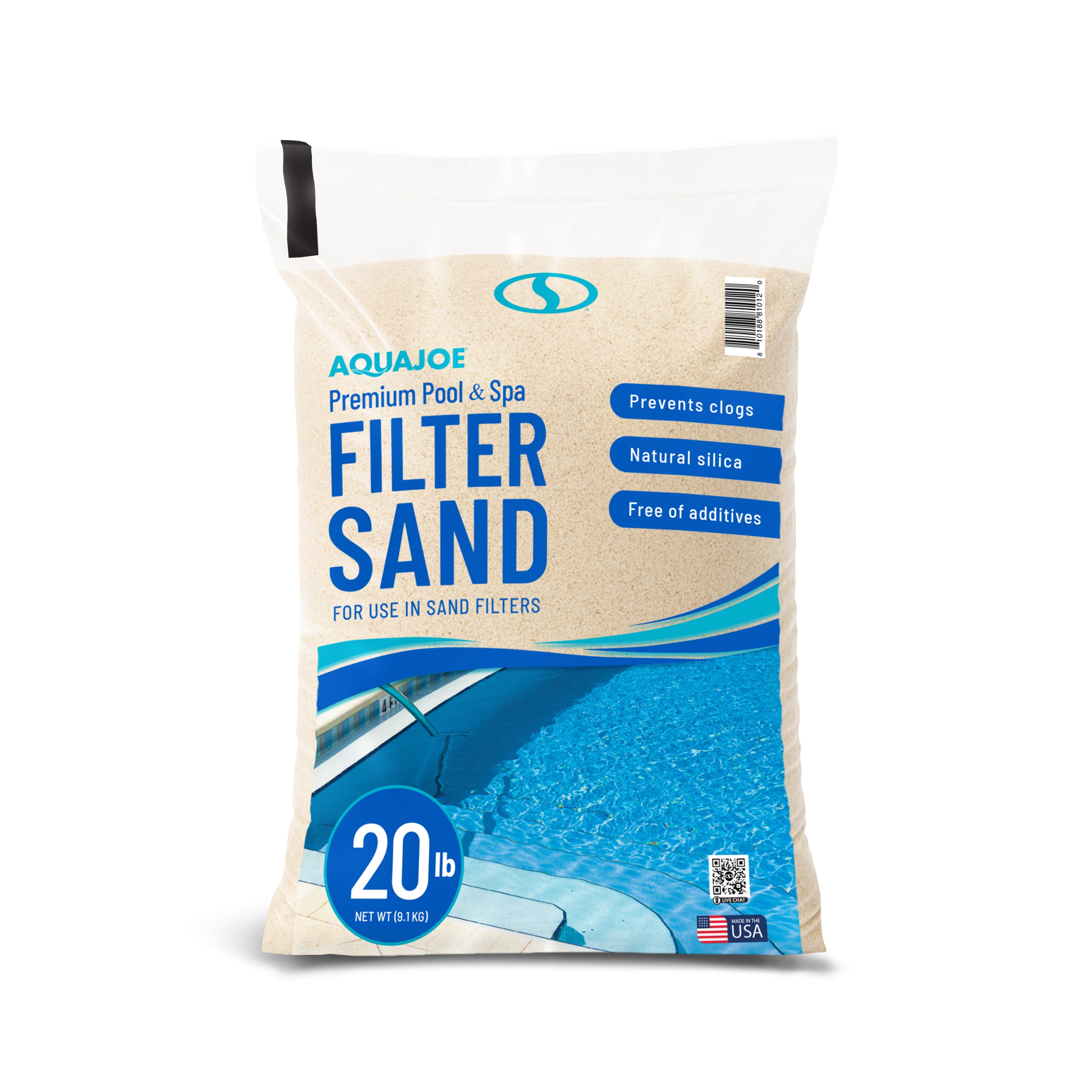 Aqua Joe Premium Pool + Spa Filter Sand | Natural Silica | 20 Lb. Bag
